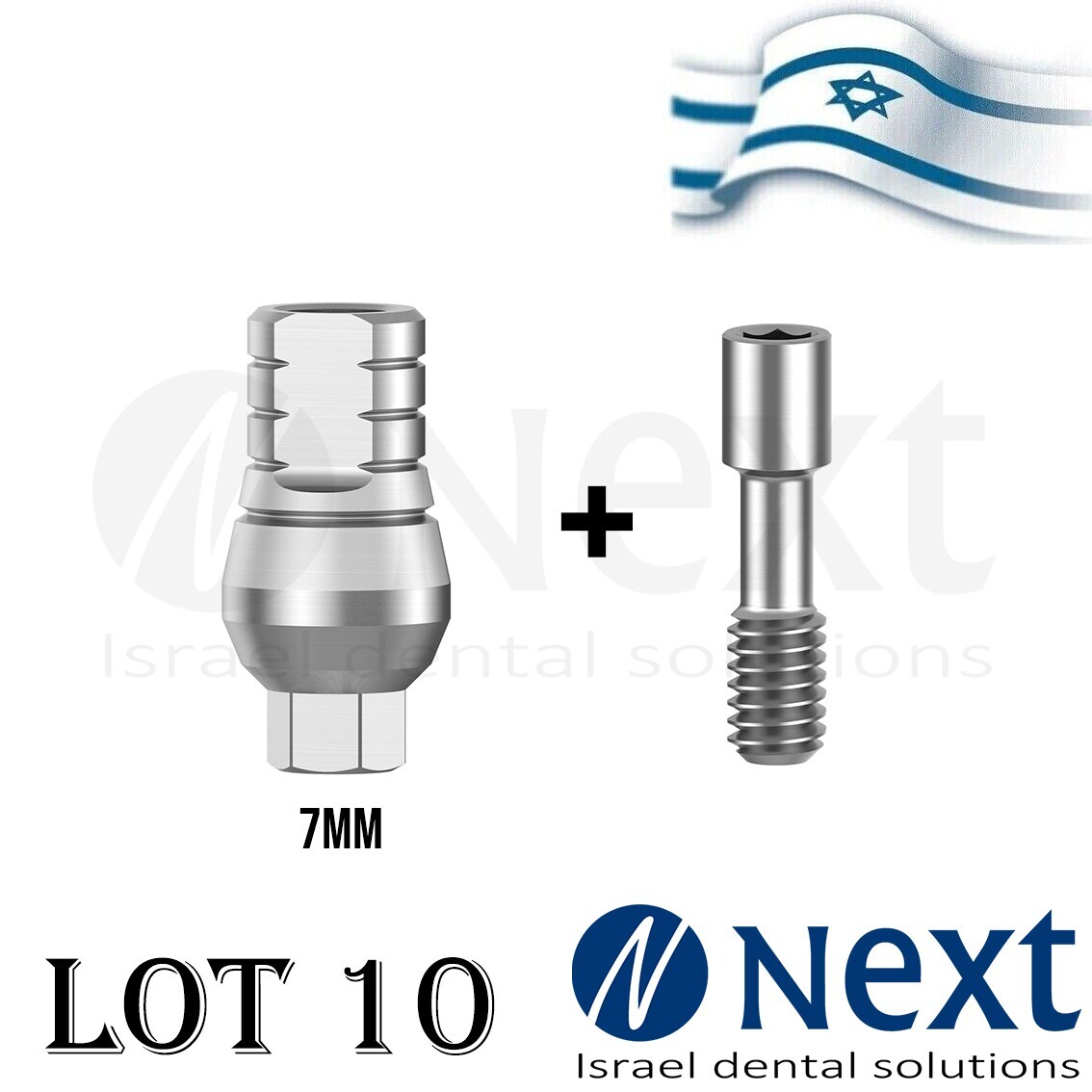 Lot x 10 Straight Titanium Abutment screw included 7 mm