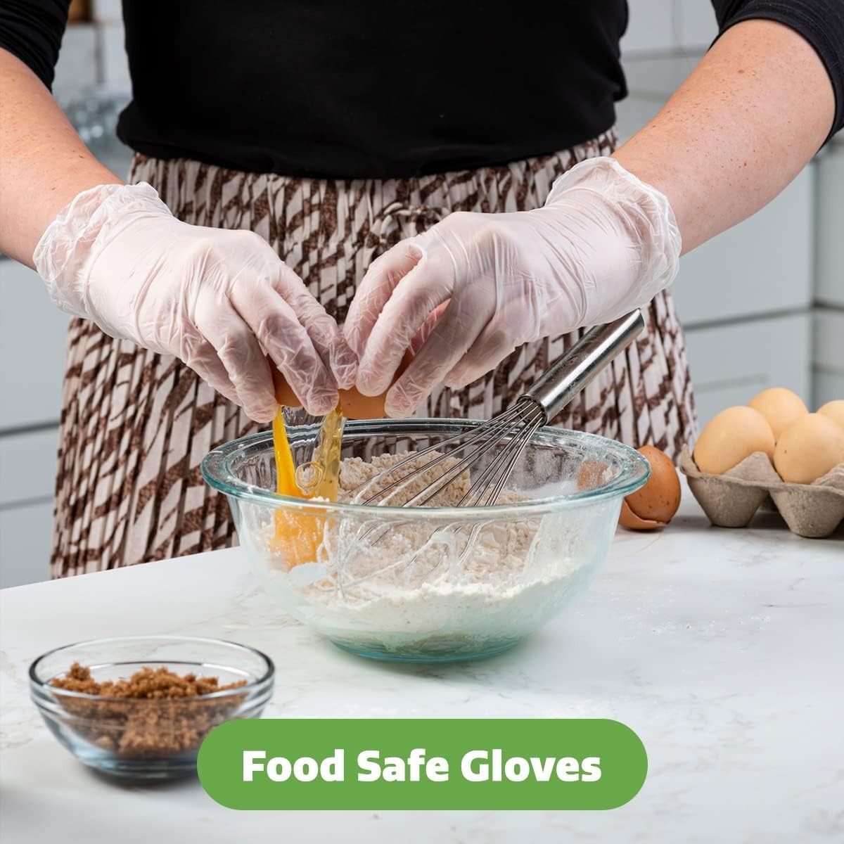 Disposable Vinyl Gloves Large 100Pack Clear Latex-Free Powder-Free