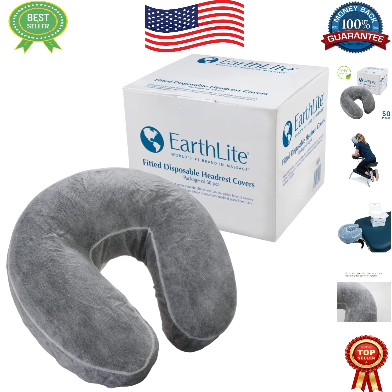 Easy-Use Fitted Disposable Face Cradle Covers – 50 Count for All Massage Tables