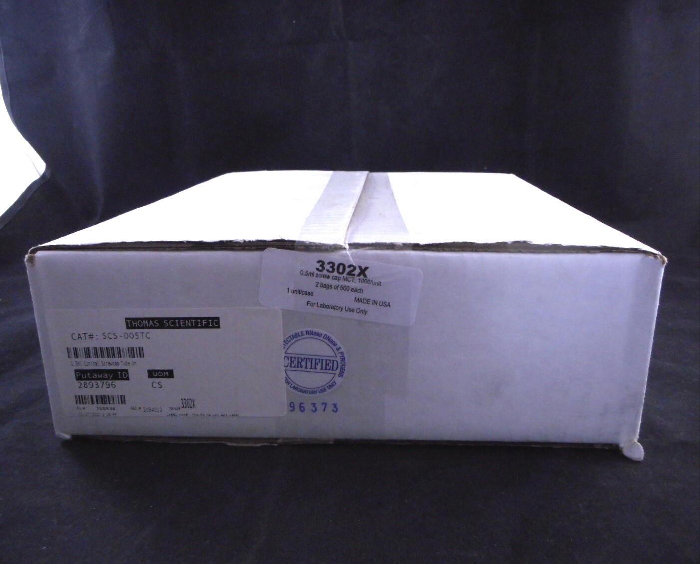THOMAS Plastic 0.5mL Conical Bottom Screw-Cap Microtube PP SCS-005TC 1000/CS