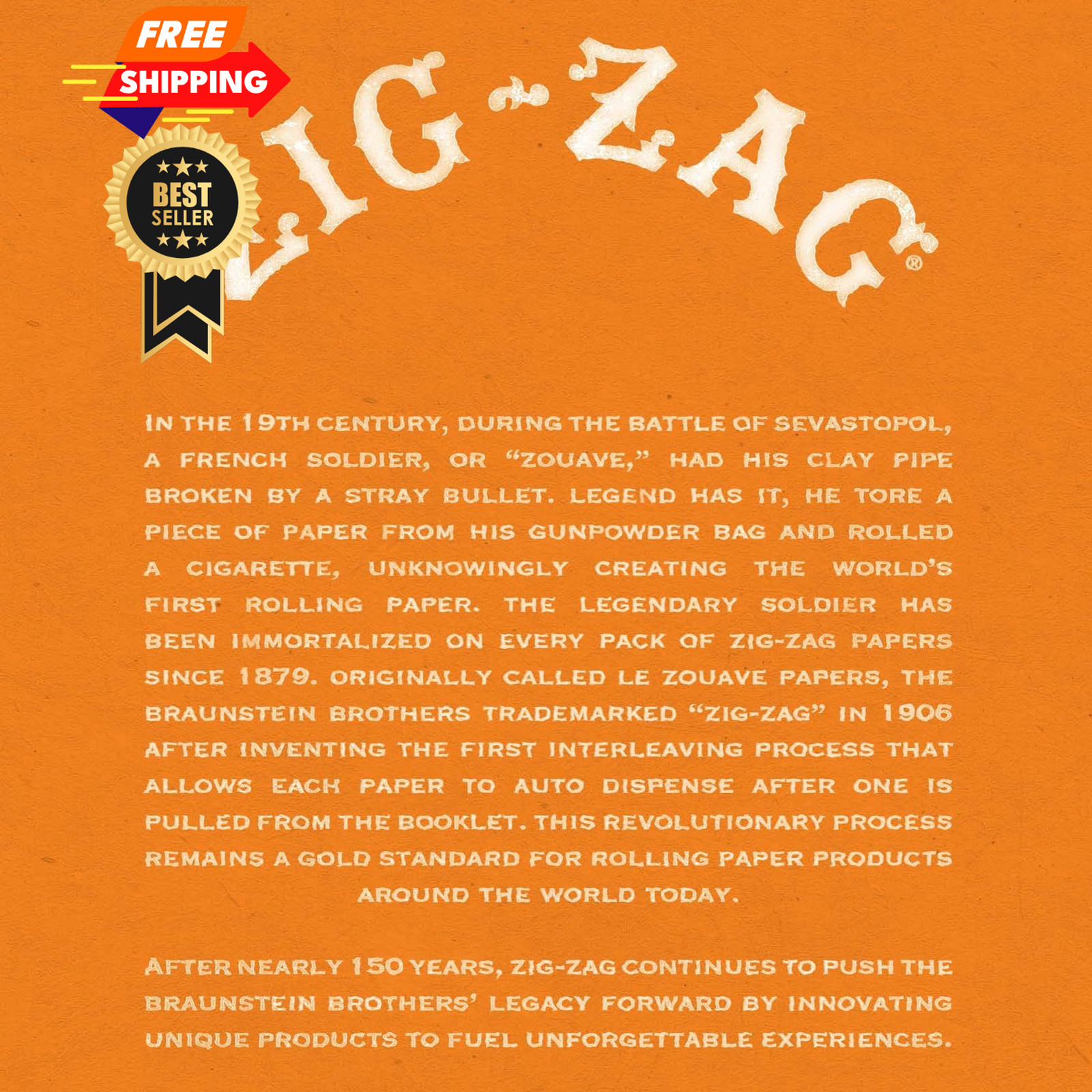 Zig-Zag Rolling Paper Unbleached Filter 50 Count (Pack of 5), Raw
