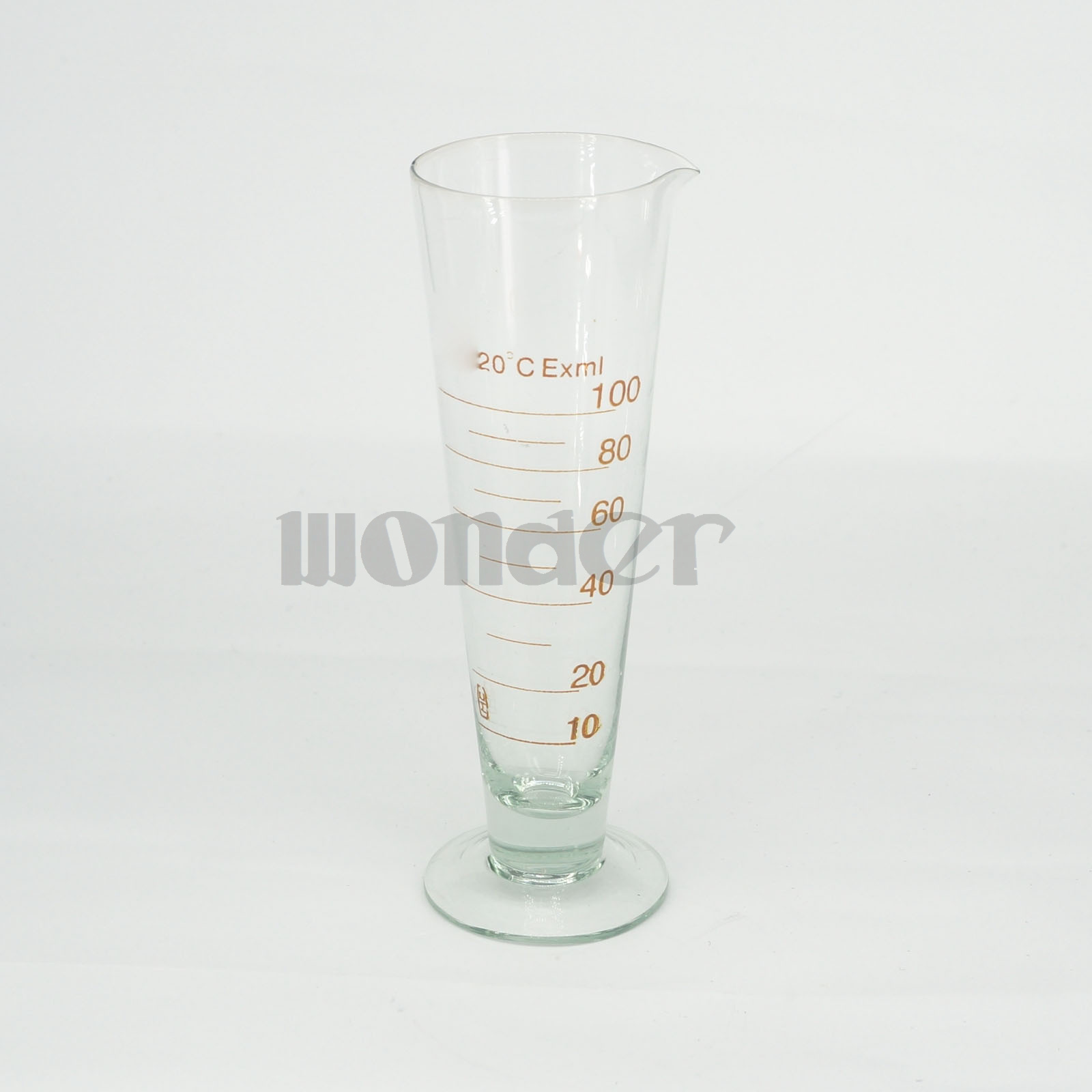 100ml Lab Glass Footed Apothecary Measuring Beaker Conical Graduated With Spout