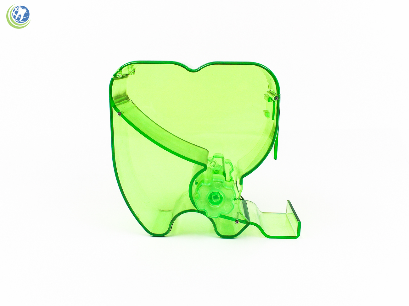 Dental Cotton Roll Dispenser Molar Shaped See-through Lime Green Dental Emporium