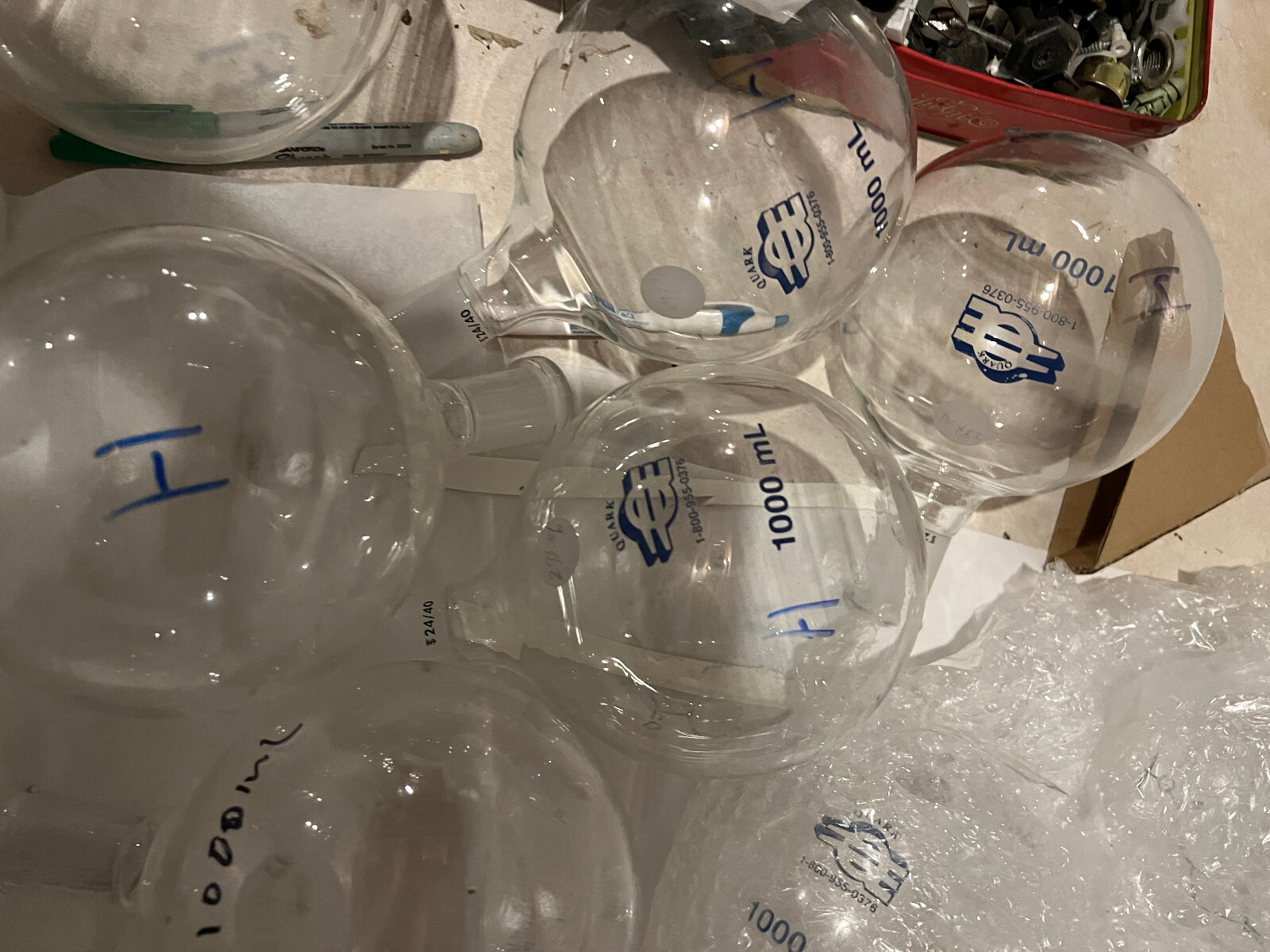 1000mL Single Neck RBF, 24/40 Outer Joint, heavy wall