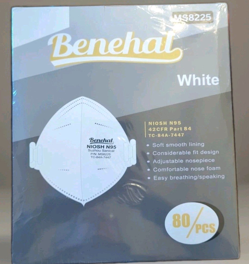 Benehal Particulate Respirator MS8225 masks NIOSH N95 (80 pack) Contractor New