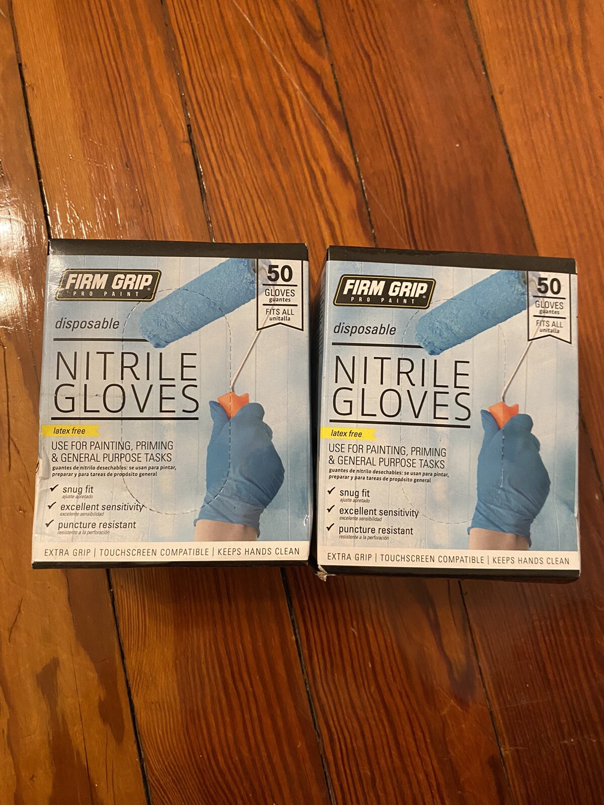 FIRM GRIP PRO PAINT Grip Latex Gloves (2) 50 Count Boxes (100) Total