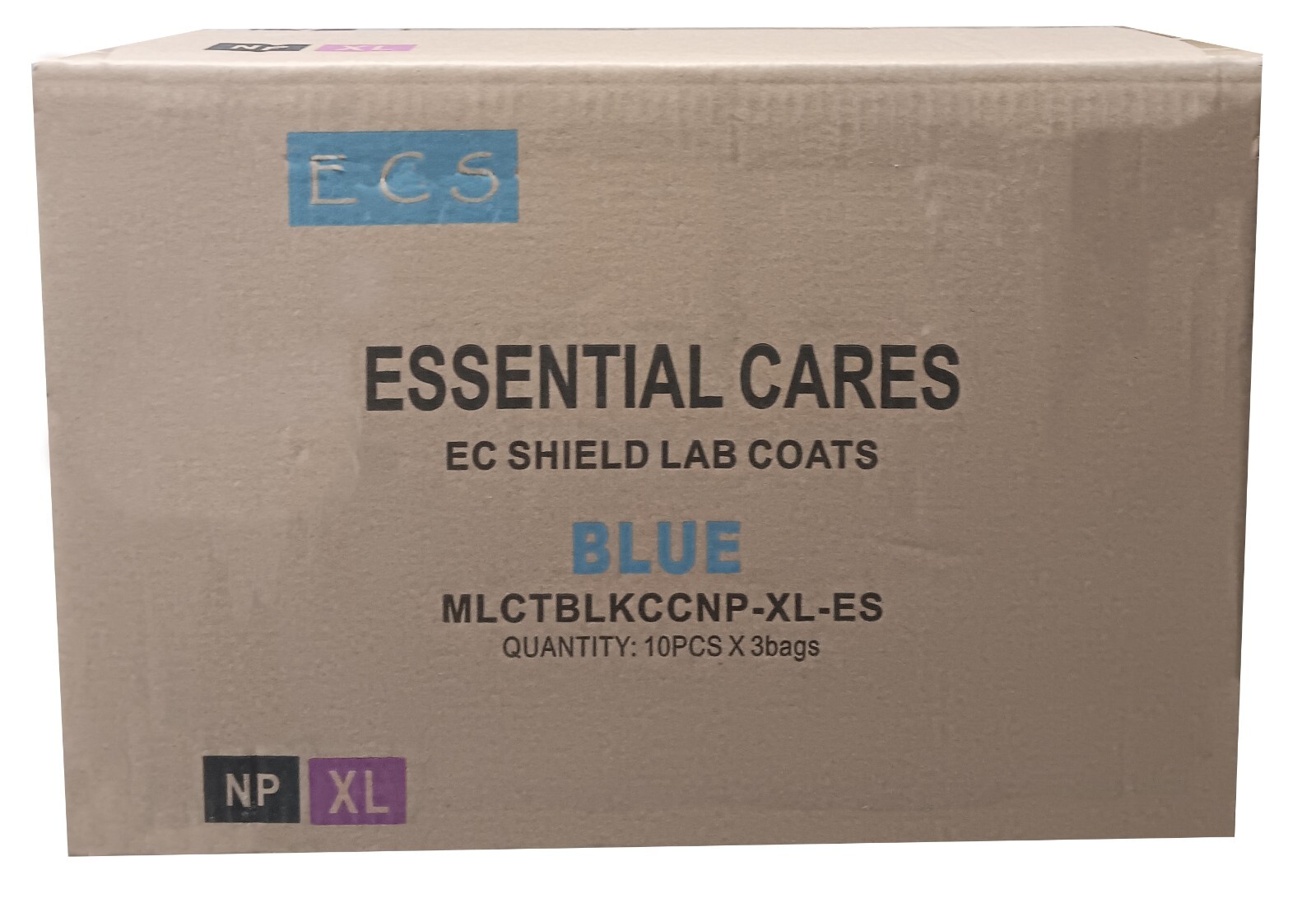 Premium SMS Med Lab Coat, Disposable, Blue, Knee Length, No Pocket 30Pcs/1Case