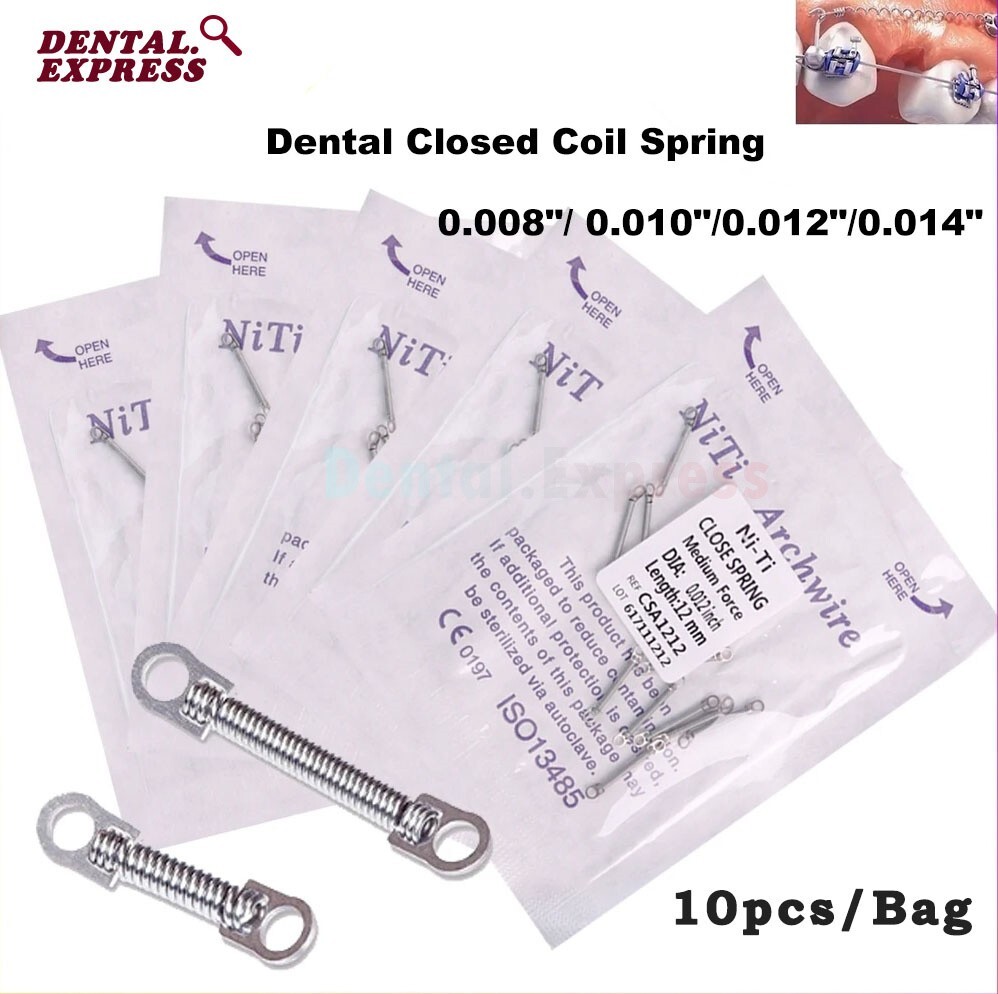 10x Dental Orthodontic Closed Coil Spring NiTi Close Springs Medium Force 6-15mm