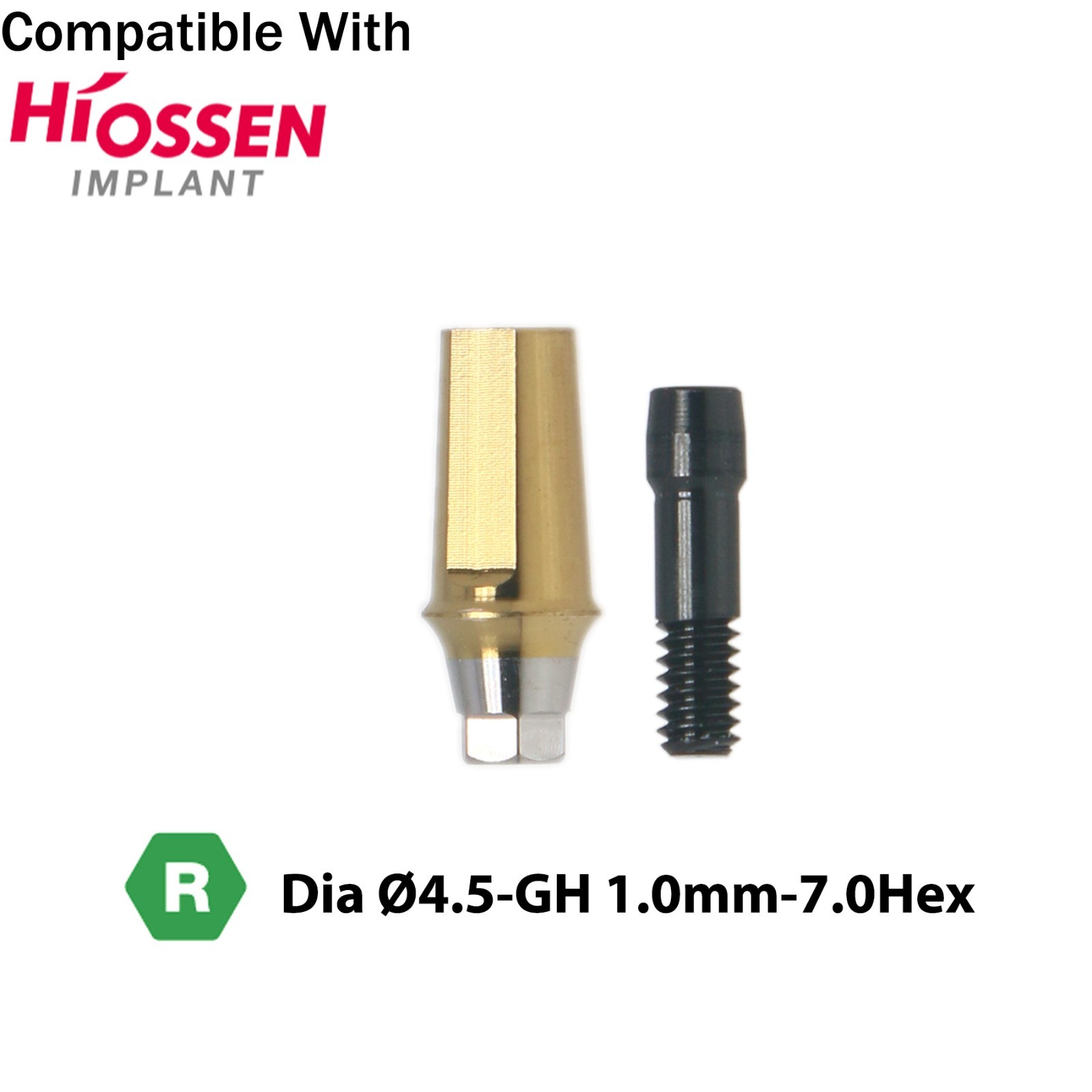 Titanium Straight Abutment Compatible with Osstem Hiossen TS Regular DIO UFII R