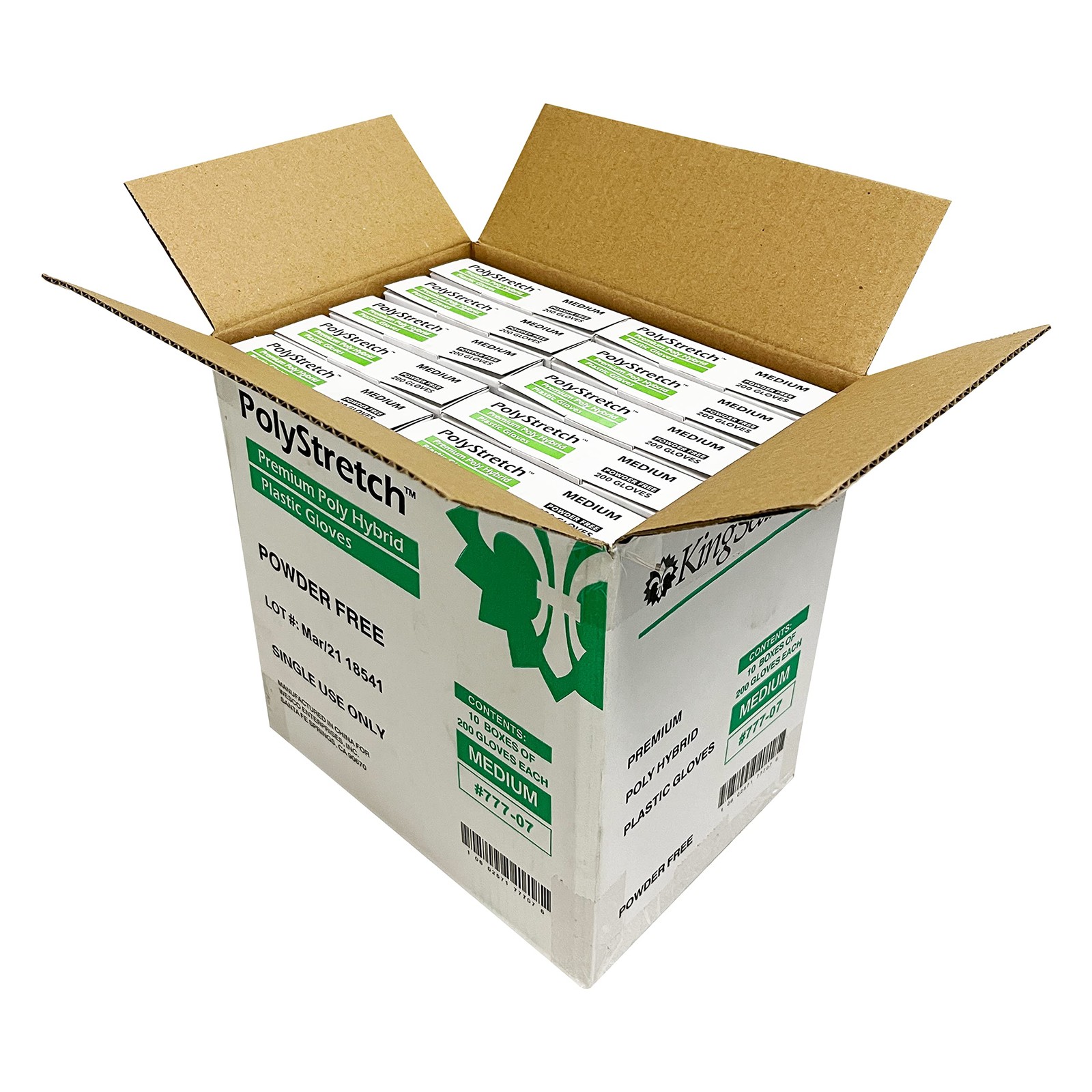KingSeal 2000 Count PolyStretch TPE Poly Hybrid Disposable Gloves, -Free, Vin…