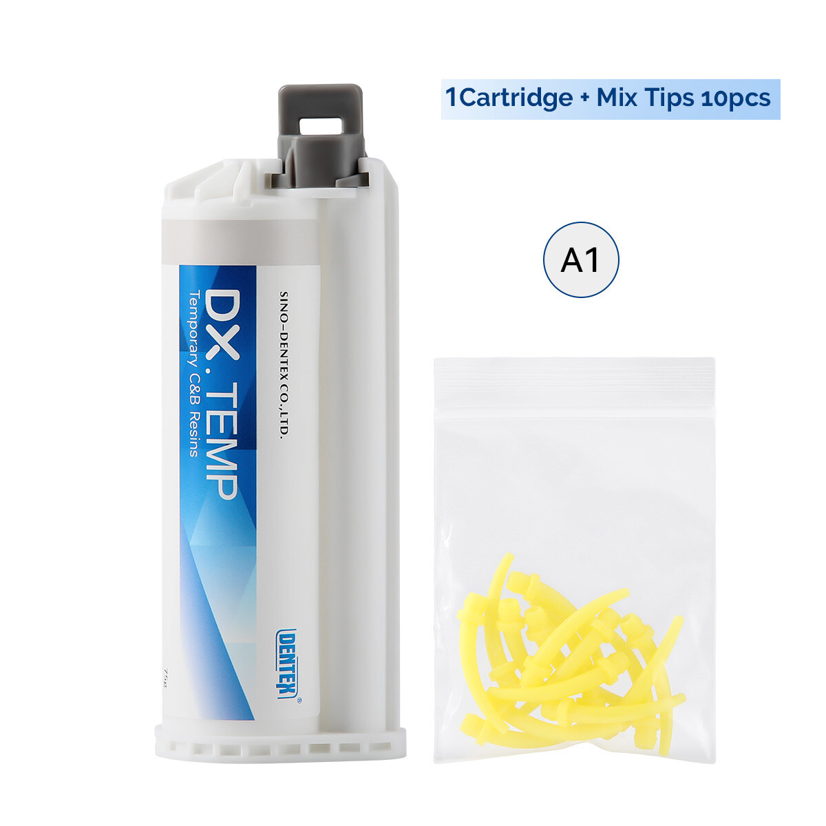 Dentex Dental Self Cure Temporary Crown And Bridges Resin A1 A2 A3 with Tips