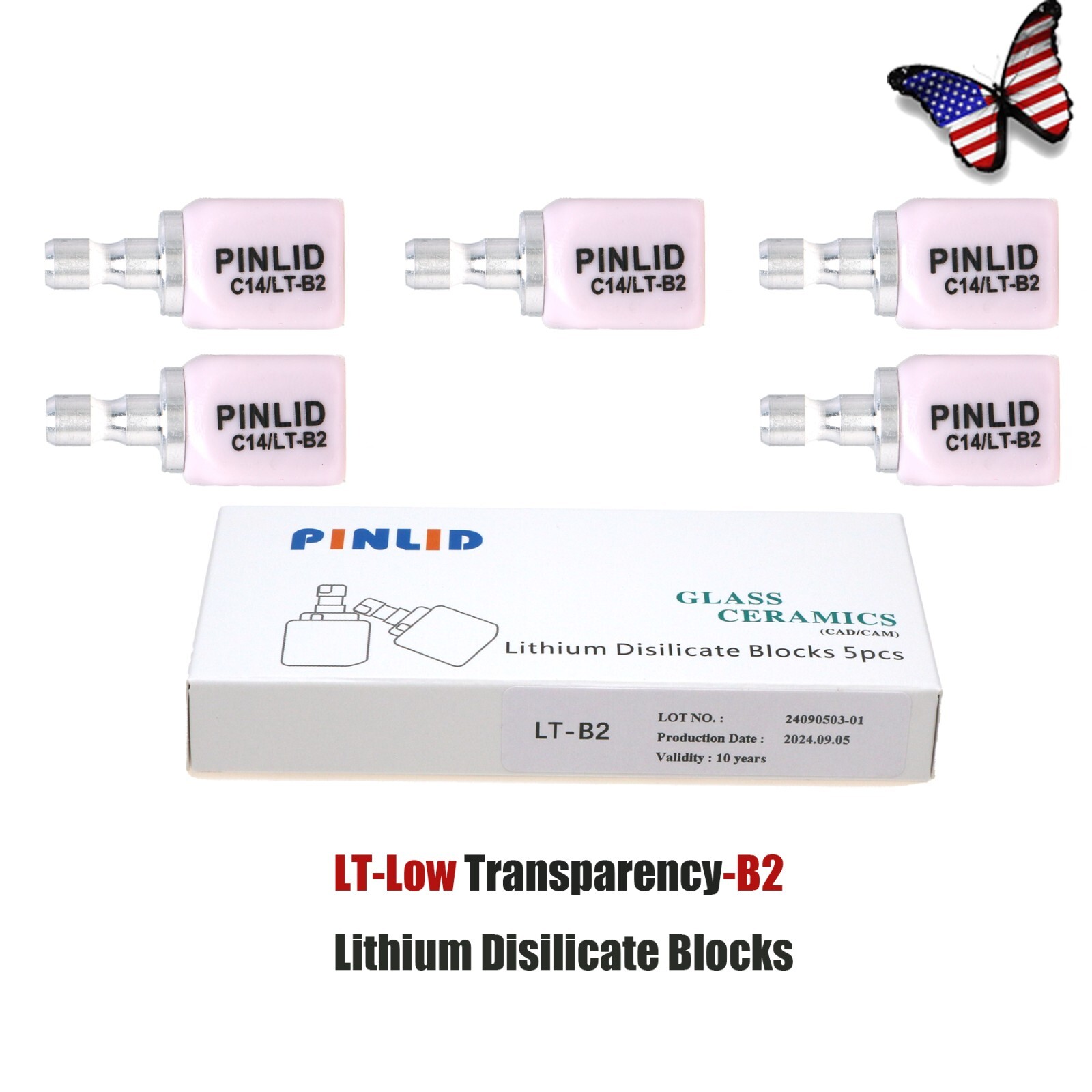 US C14 Dental Glass Ceramic Blocks LT Lithium Disilicate CAD/CAM Cerec Block