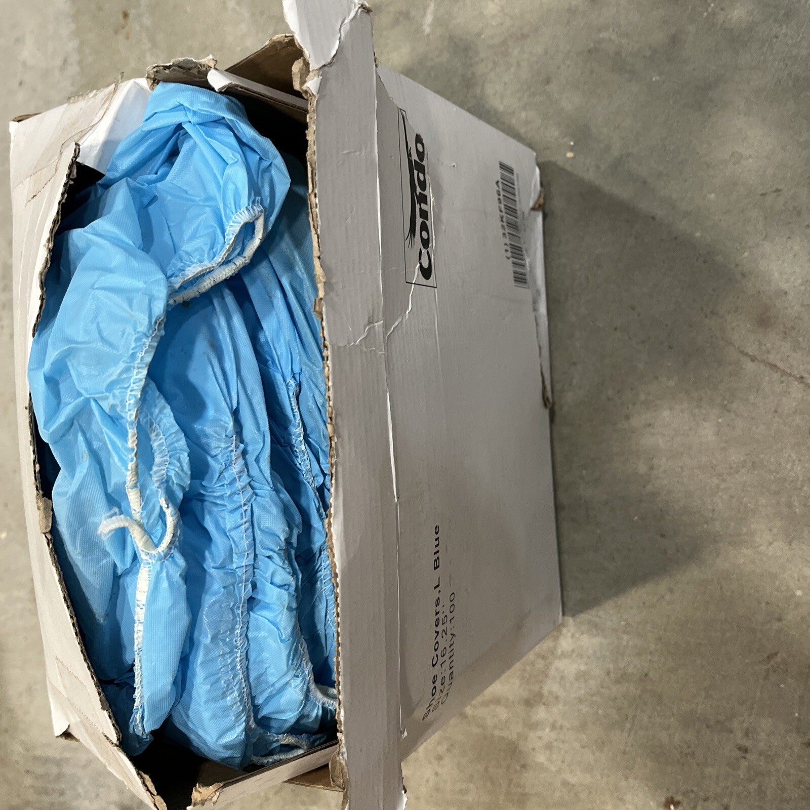 Condor Shoe Covers Universal Blue Pk100 Size 16.25” Open box -See Description