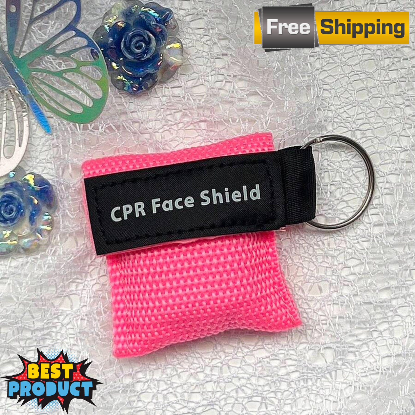 CPR Mask Keychain Portable Emergency Face Shield One Way Valve First Aid Kit Set