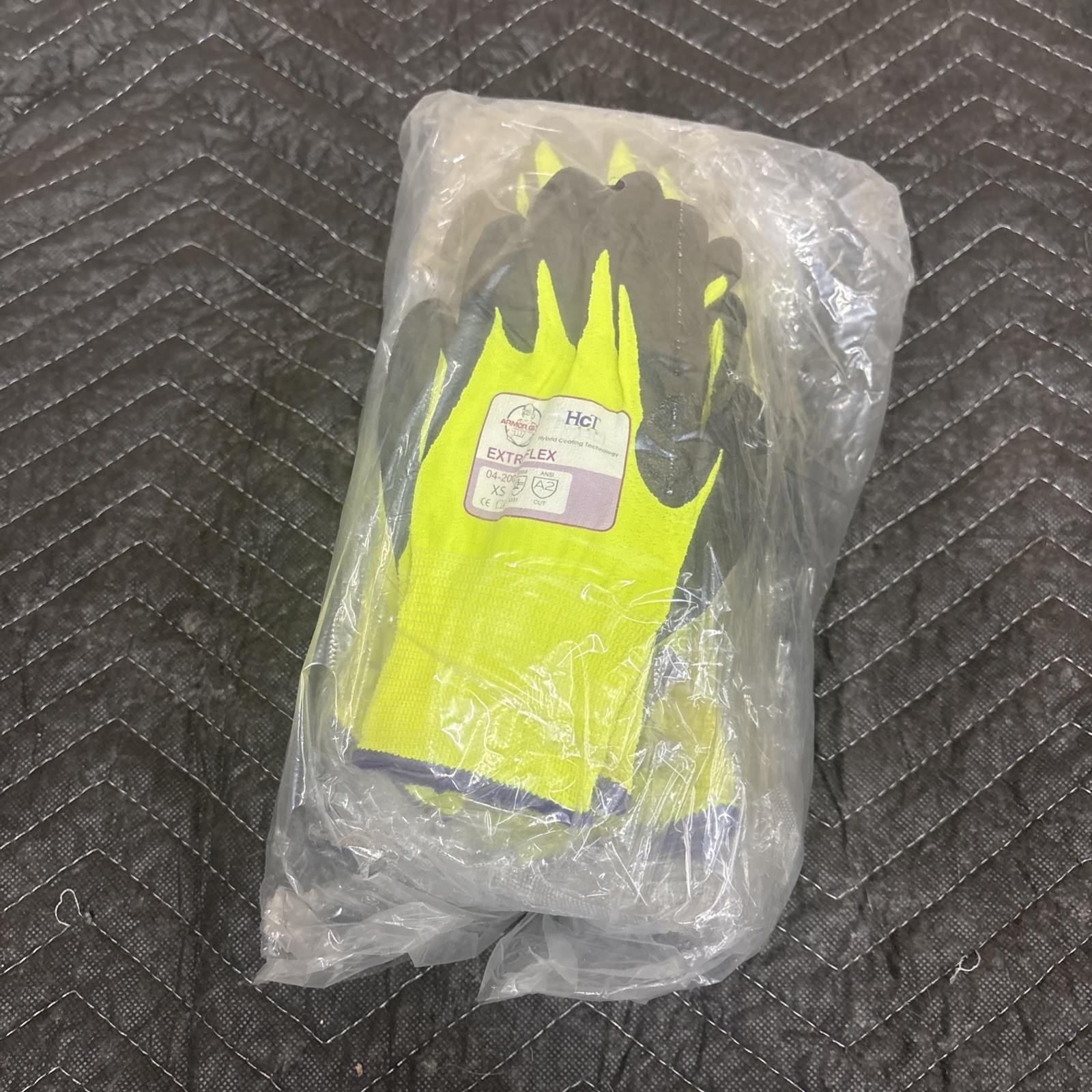 12Pk XSmall Armor Guys Extraflex Protective Work Gloves Yellow Ansi 2 Abrasion