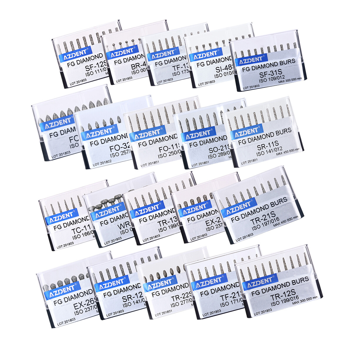 10pcs Dental Super Coarse Diamond FG Burs Drills for High Speed Handpiece AZDENT