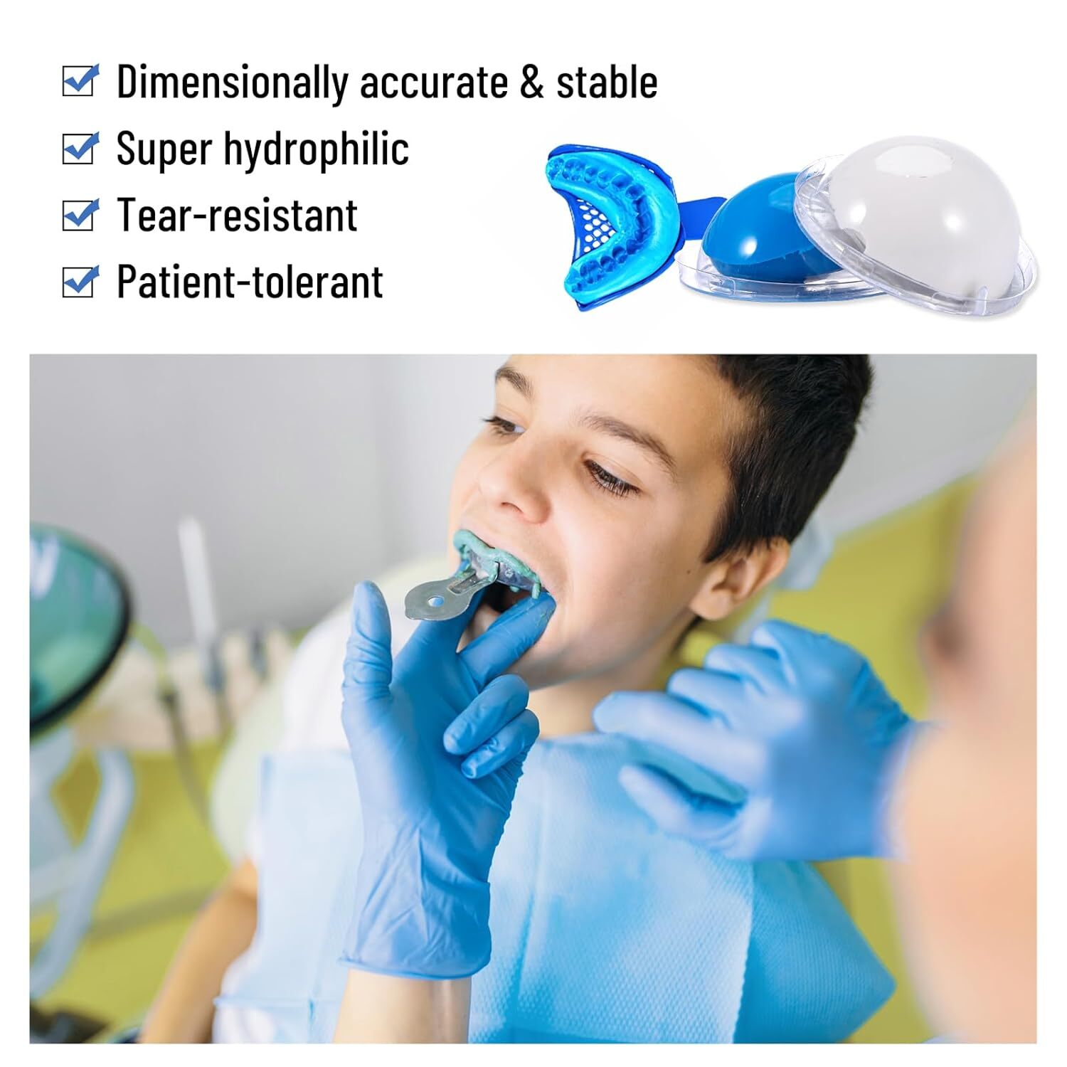 Dental Impression Putty Fast Set VPS Putty 400g Base+400g Catalyst / 25g x12 US