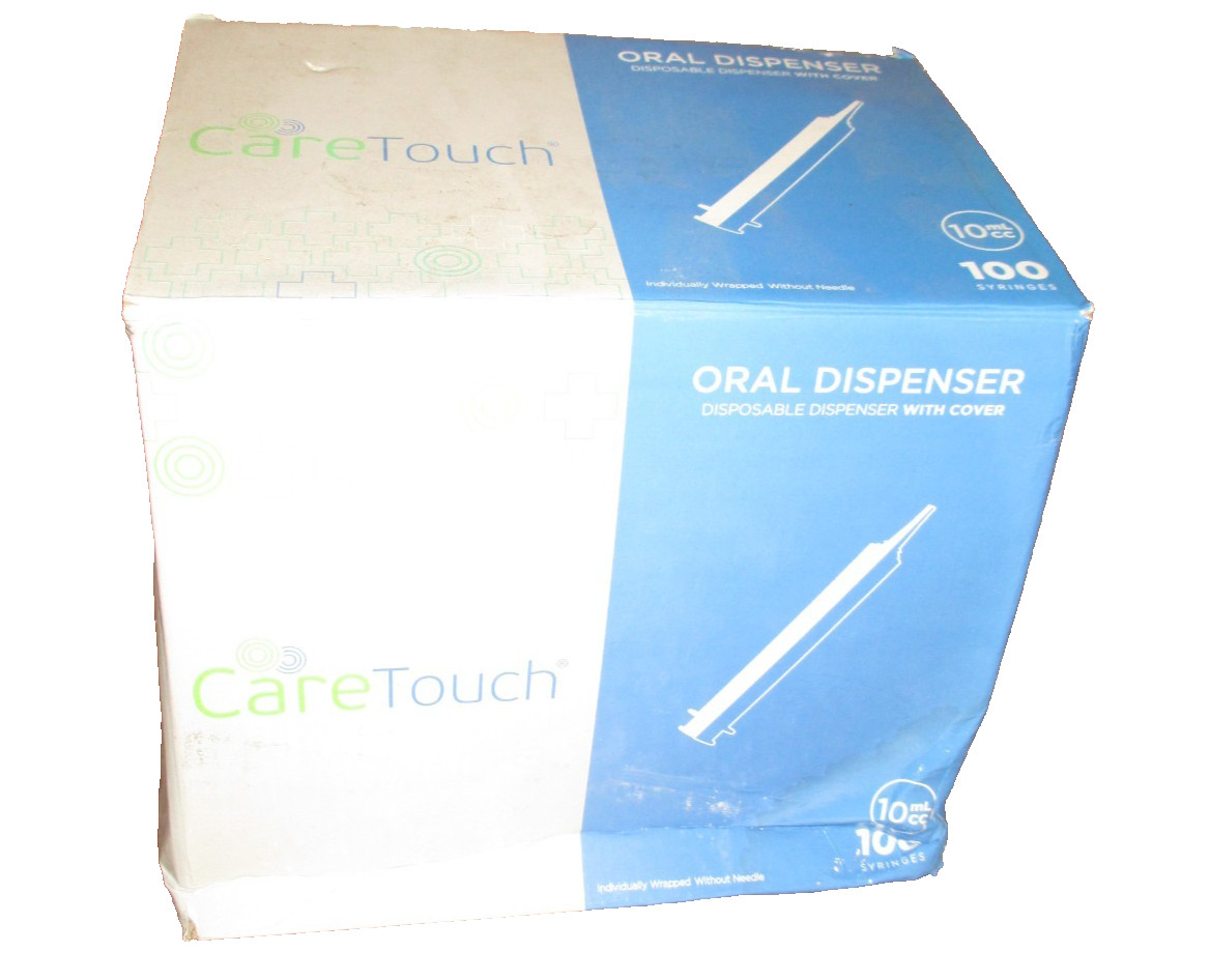72 x CareTouch 10ml 10cc Syringes Oral Dispensers w/ Cover No Needles