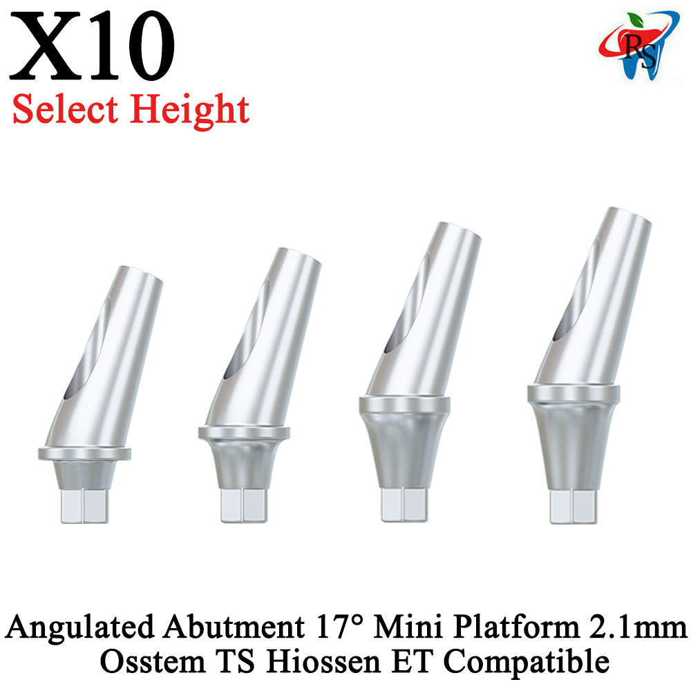 10pcs Prosthetic Angled Abutment 17° Mini Platform 2.1mm Oss tem TS Compatible