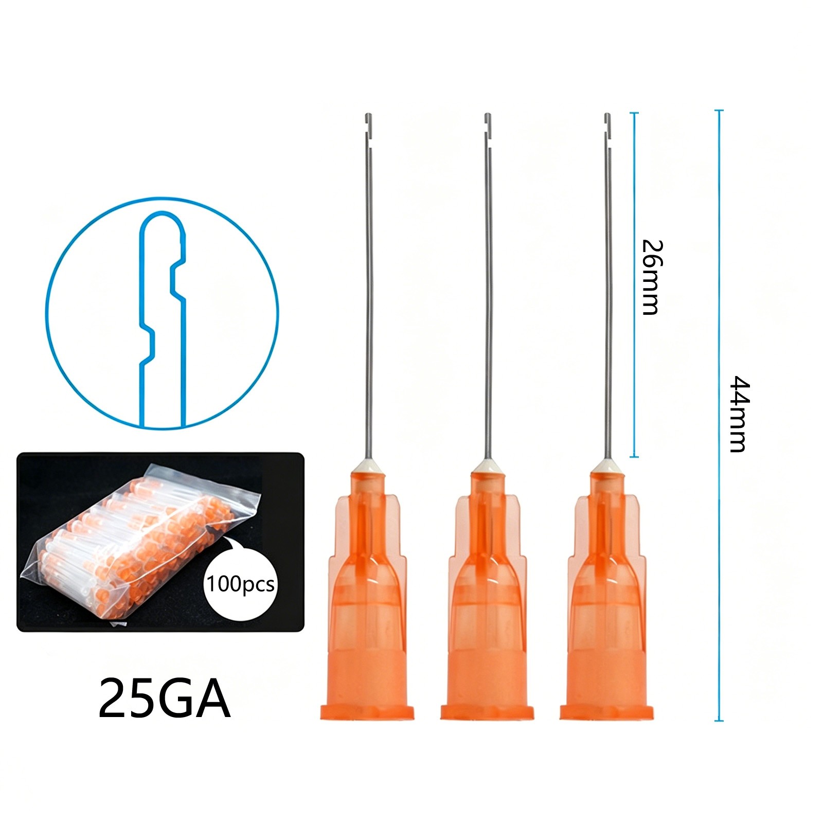 100pcs Dental Endo Irrigation Needle Disposable Syringe Tips 2 Side Holes