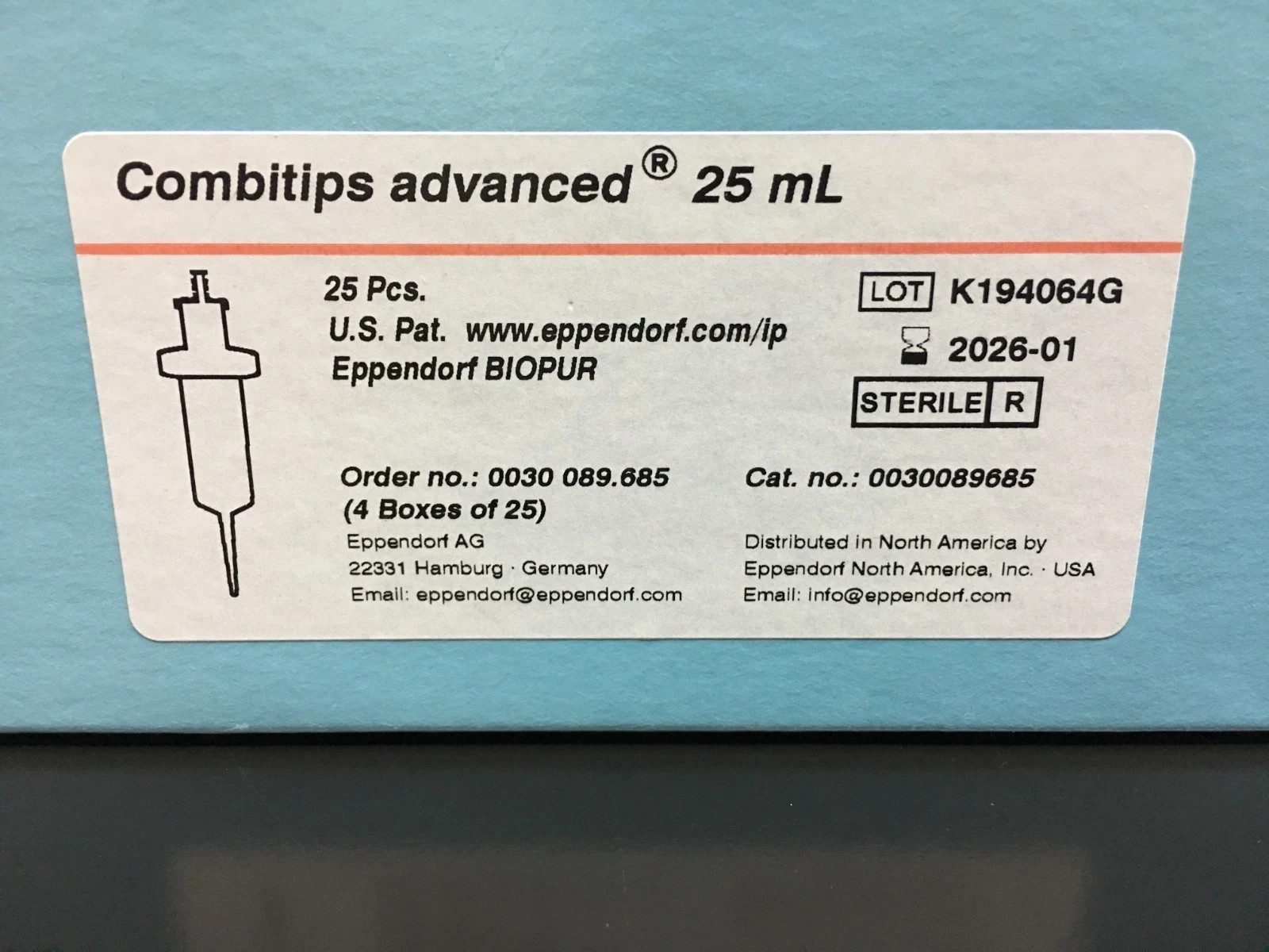Eppendorf Cat No 0030089685 Combitips Advanced 25mL