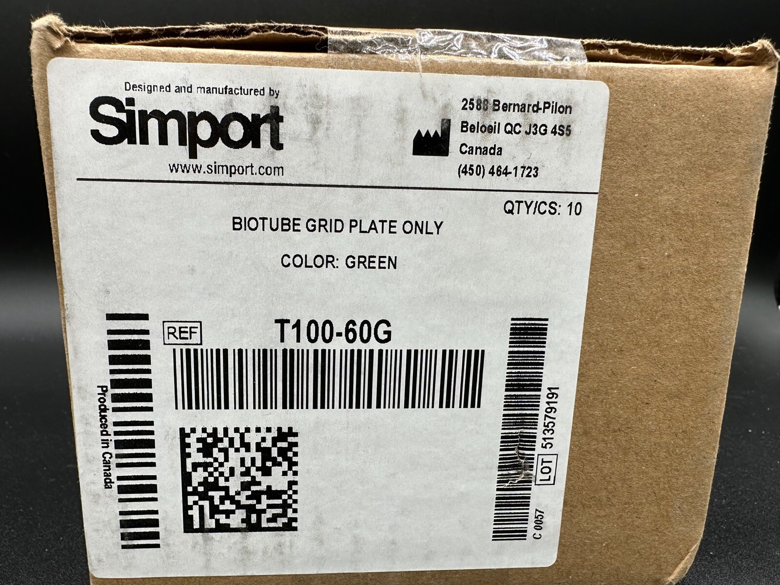 SIMPORT Plastic Green Biotube Grid Plates for 96-Well Plates T100-60G (10/Case)