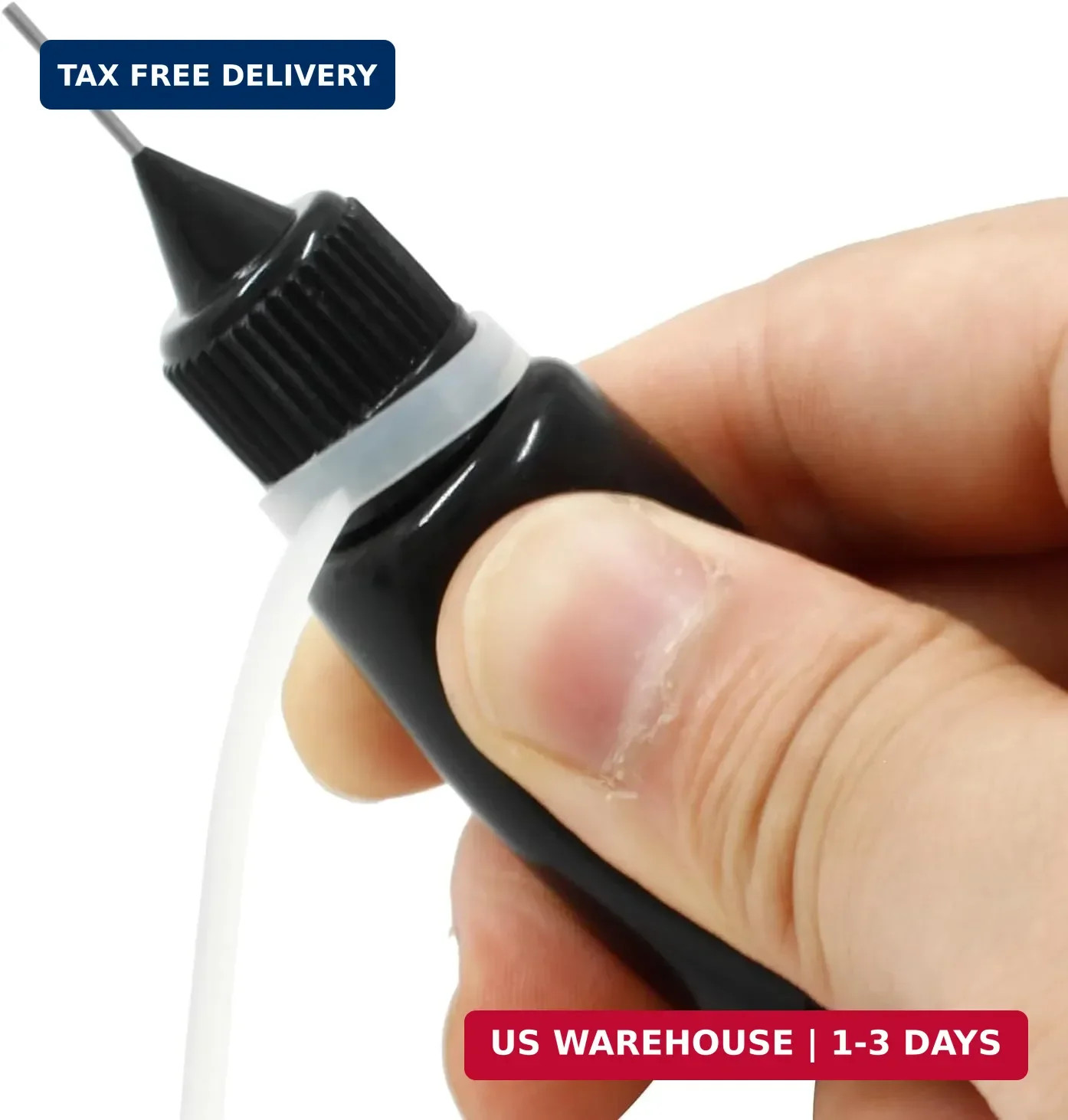 Piutouyar 10ml Black Precision Tip Applicator Bottles, 10 Pcs Fine Tip Metal Nee
