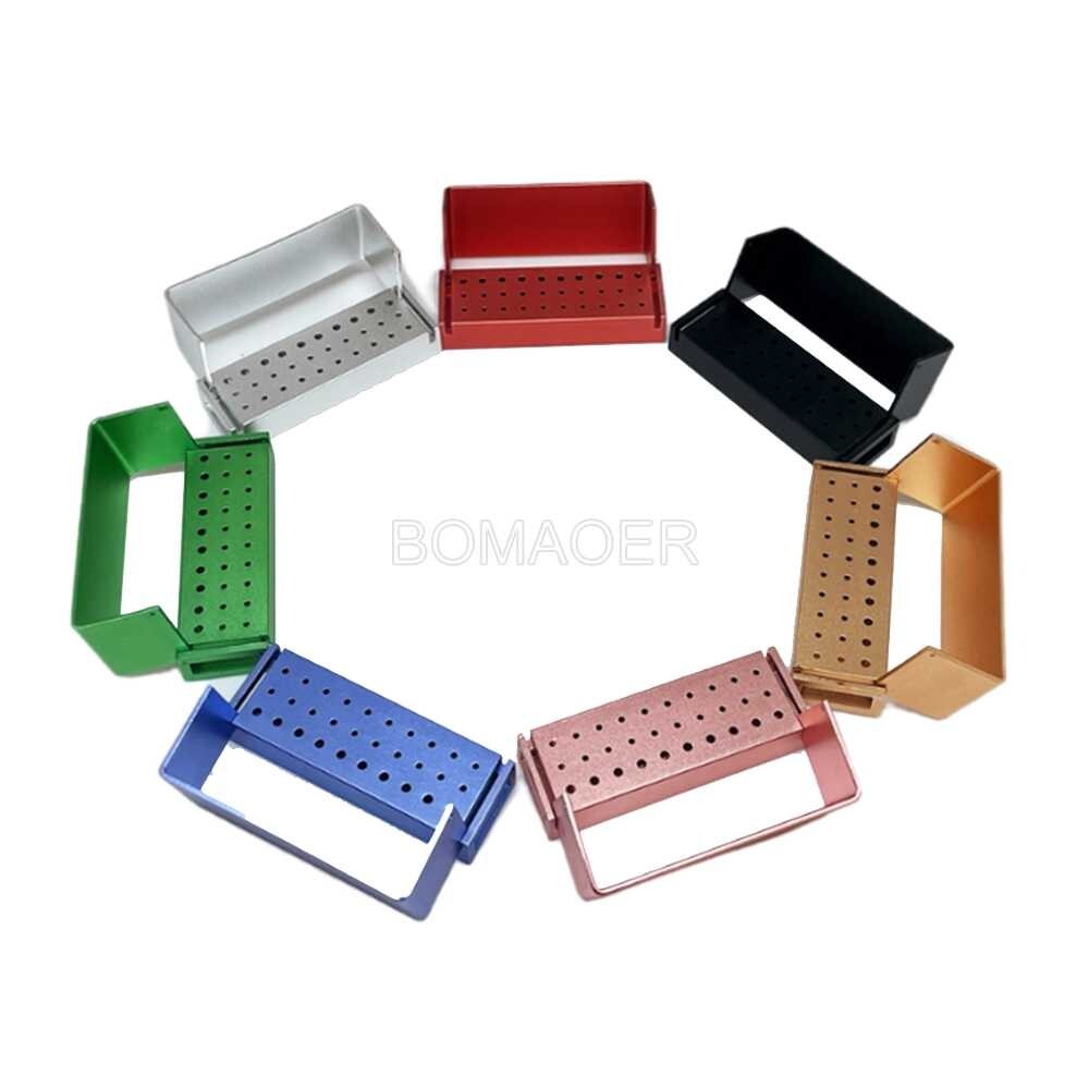 1×Dental 30 Holes Burs Holder Block Autoclave 20FG+10RA Bur Disinfection Box
