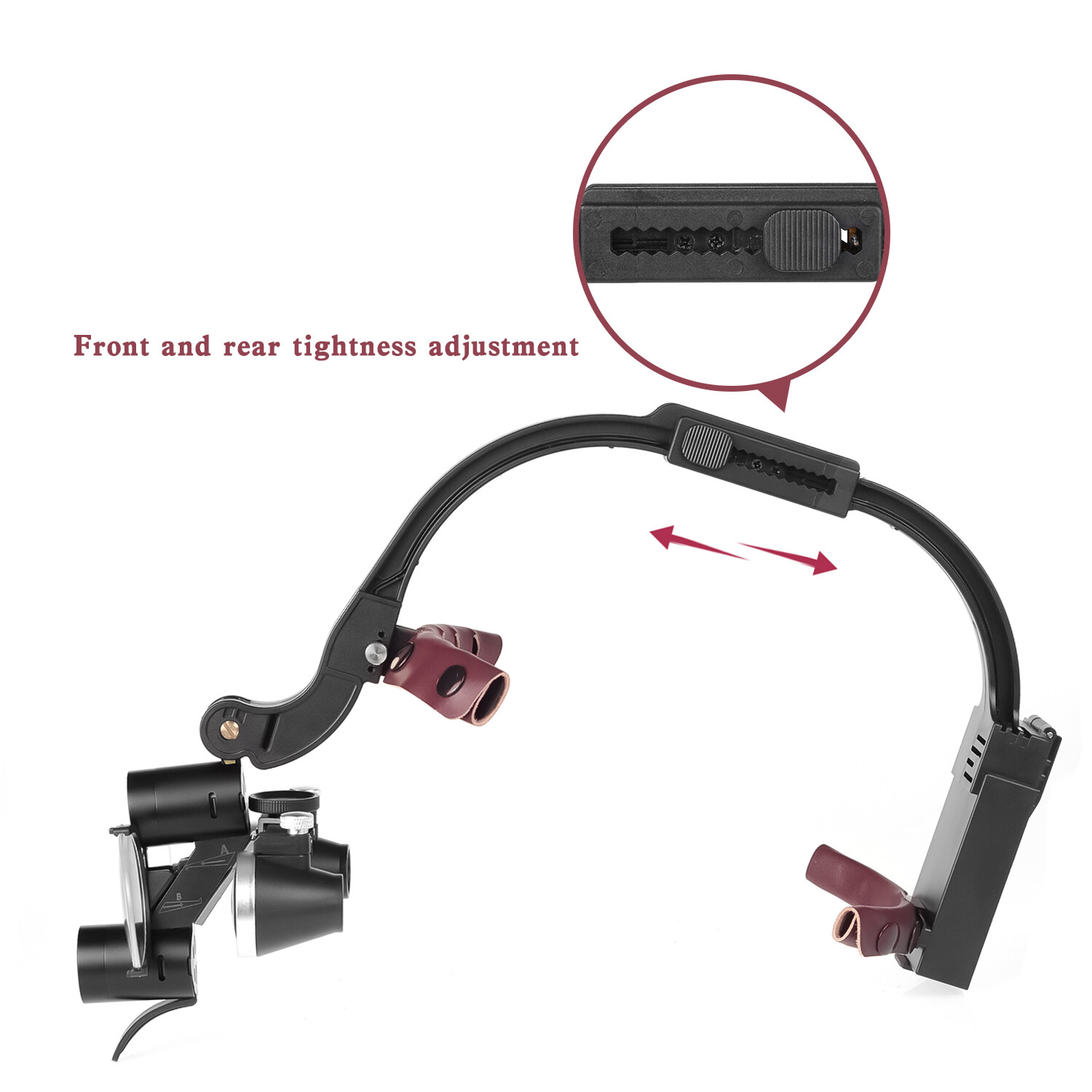Dental Optical 5W Wireless LED Headlight Two LED Lights+3.5X-420 Loupes+AL-BOX