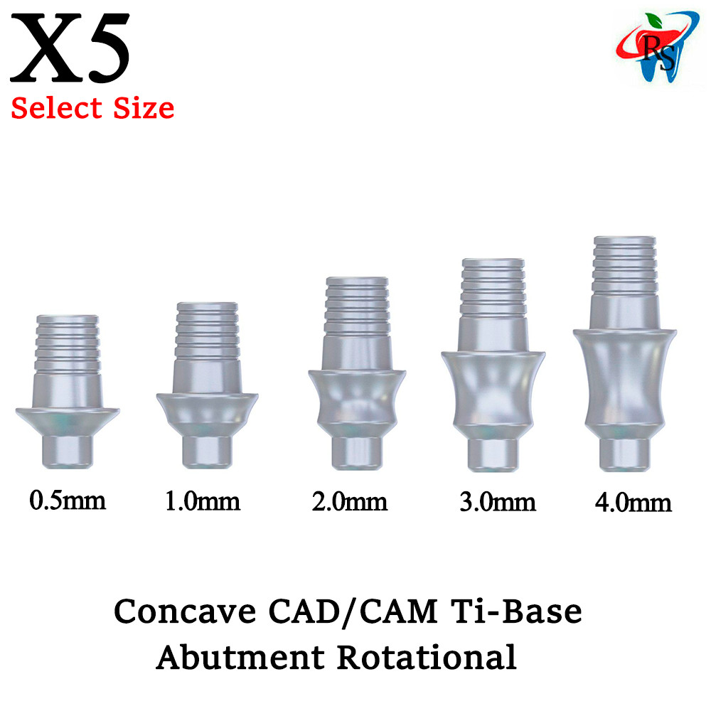 5x Dental Ti-Base Concave CAD/CAM Abut ment Internal Hexagonal Prosthetic