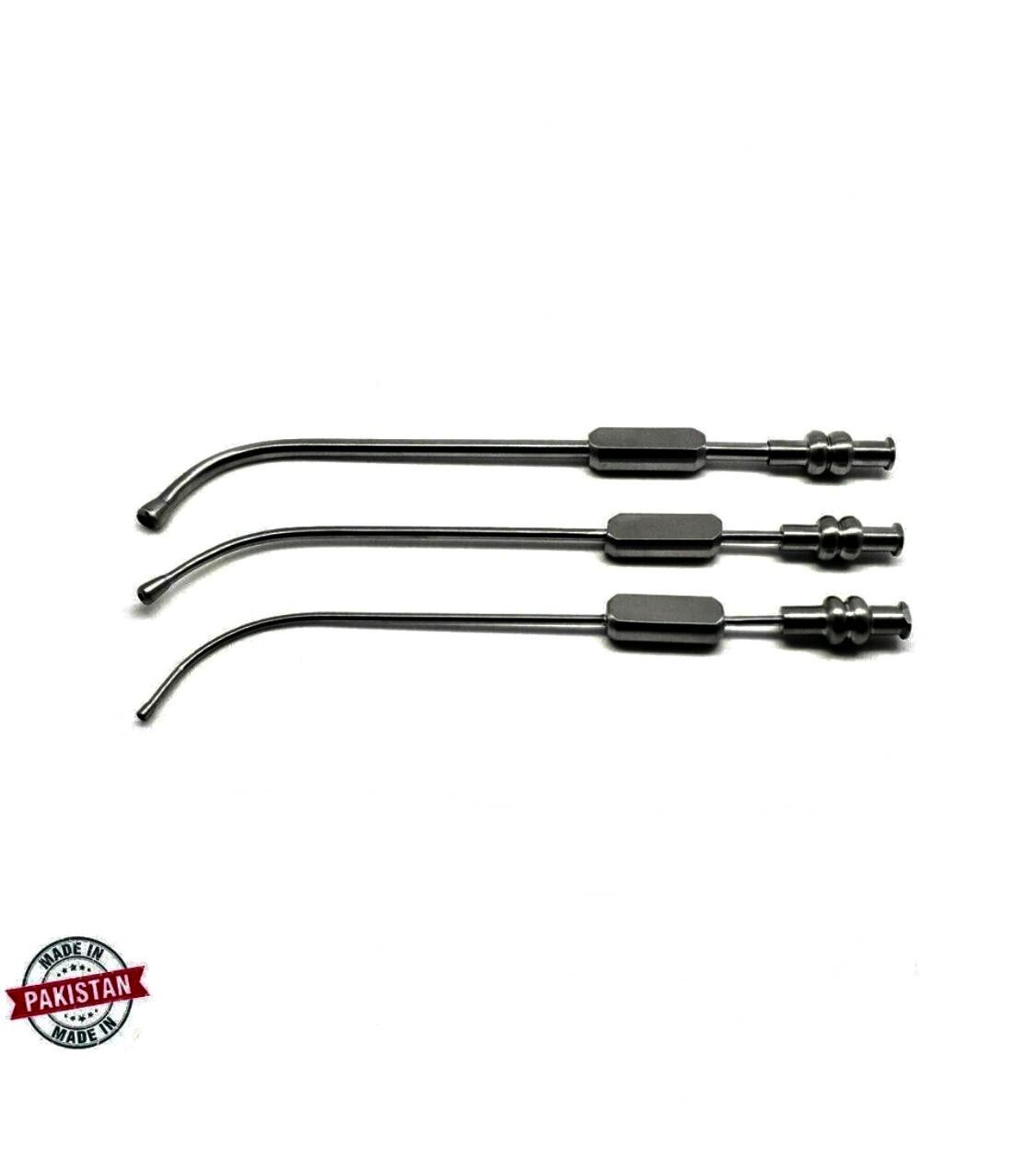 3 Pcs Dental Cannula Sinus Suction Tubes 2.5mm, 3mm & 4mm Surgical Instruments