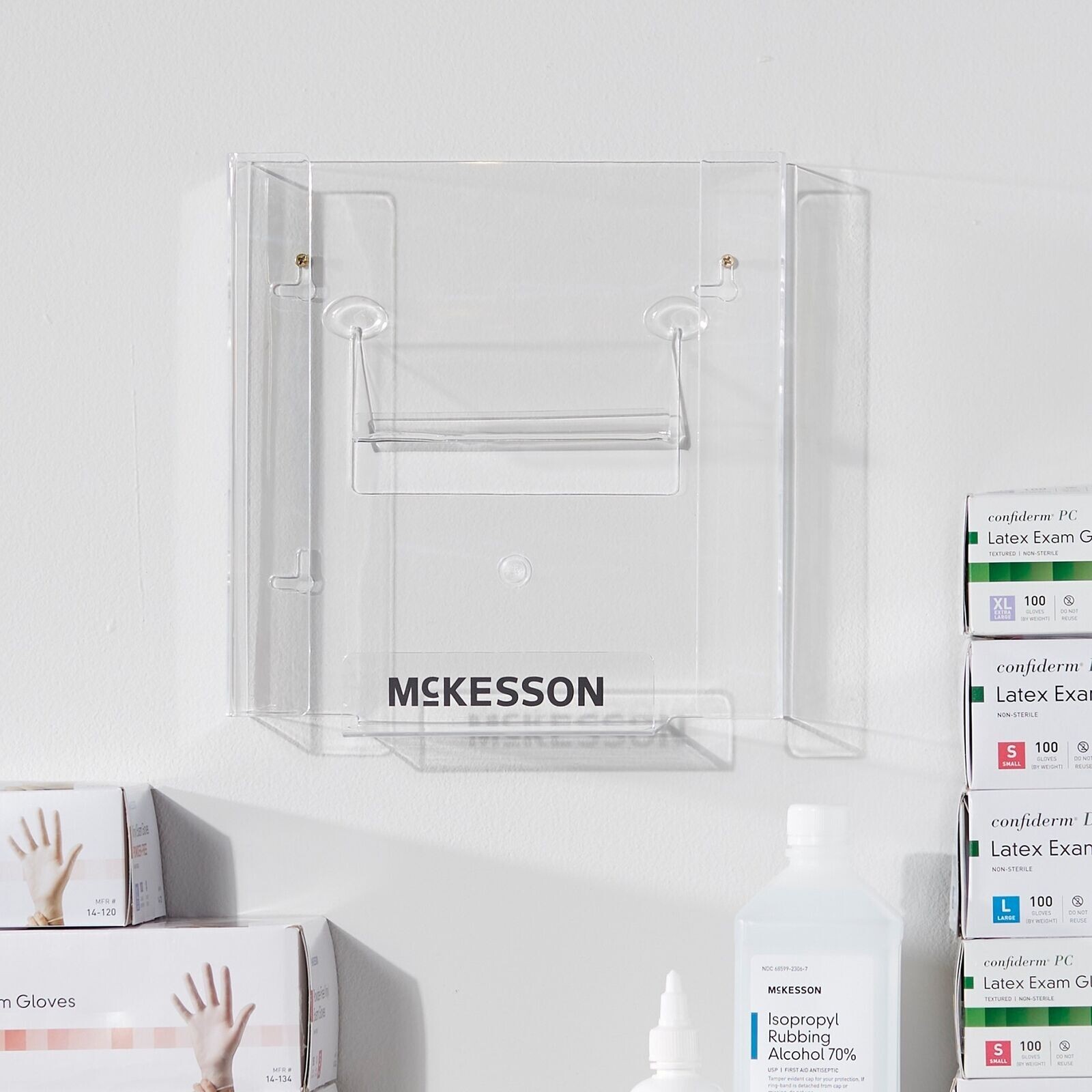 McKesson (16-6532) Glove Box Holder Clear Plastic 2-Box Capacity , Each