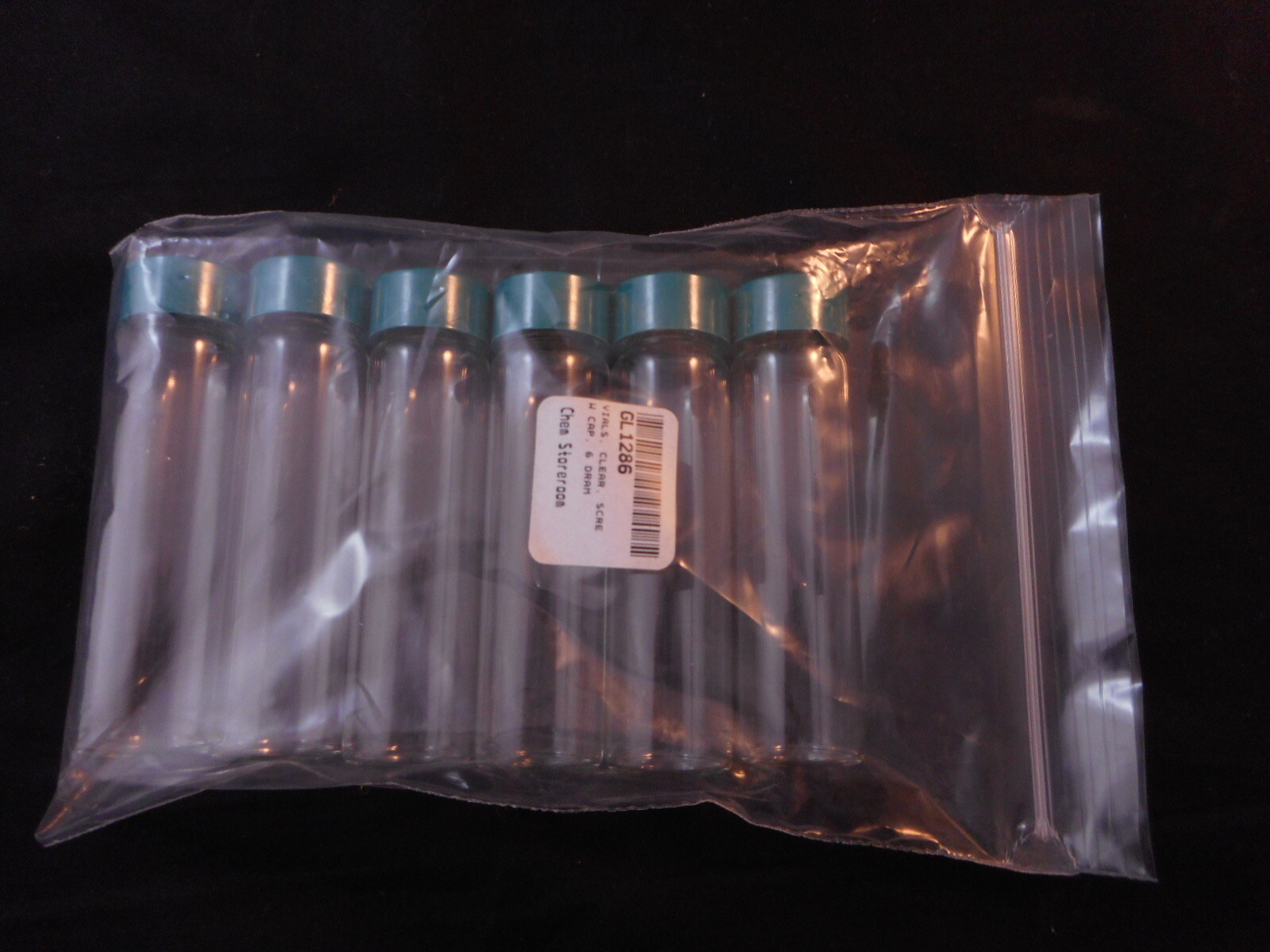 QORPARK Clear Glass 20mL 5 Dram Media Storage Vials W/Cap 18-400 6/Pack