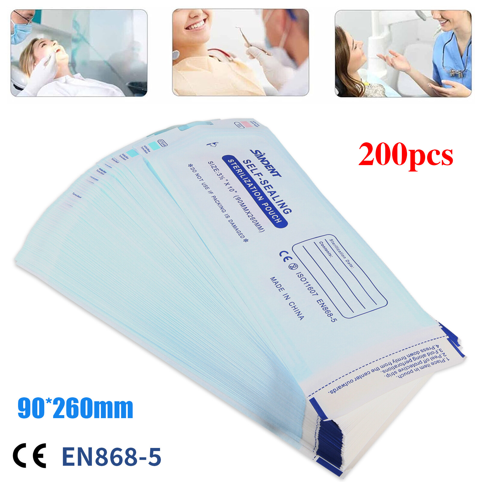 Dental Self Seal Sterilization Pouches Autoclave Sterilizer Bag,Tattoo Nail