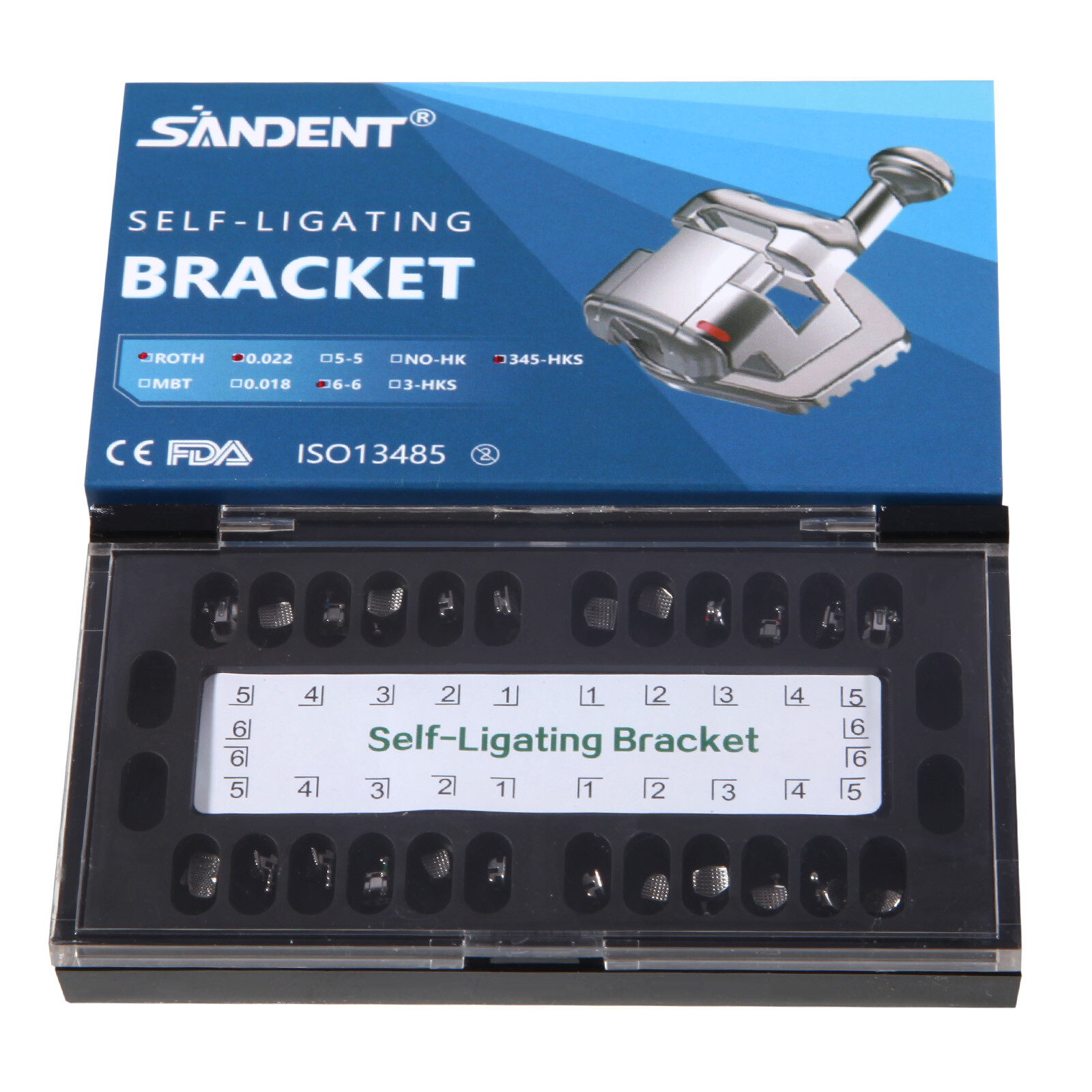 20pcs Dental Orthodontic Self-ligating Brackets Metal Brace Roth 022 345 Hooks