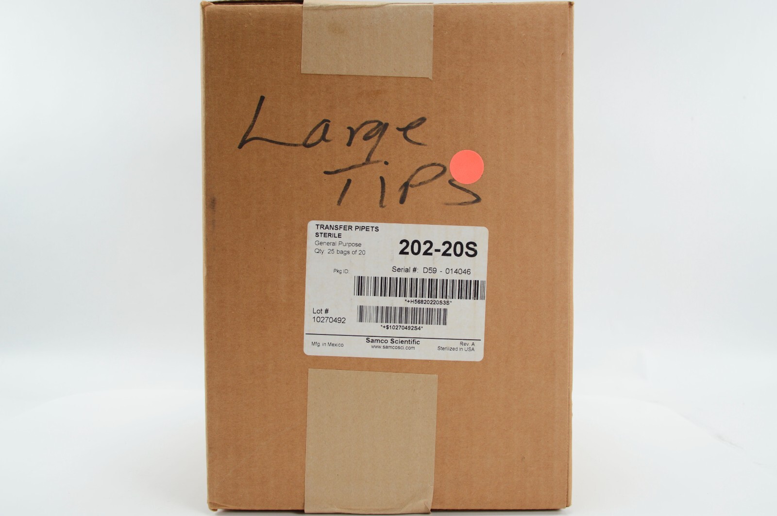 THERMO SCIENTIFIC Samco 7.7mL 15.6cm Transfer Pipettes 202-20S (500/pk) Sealed