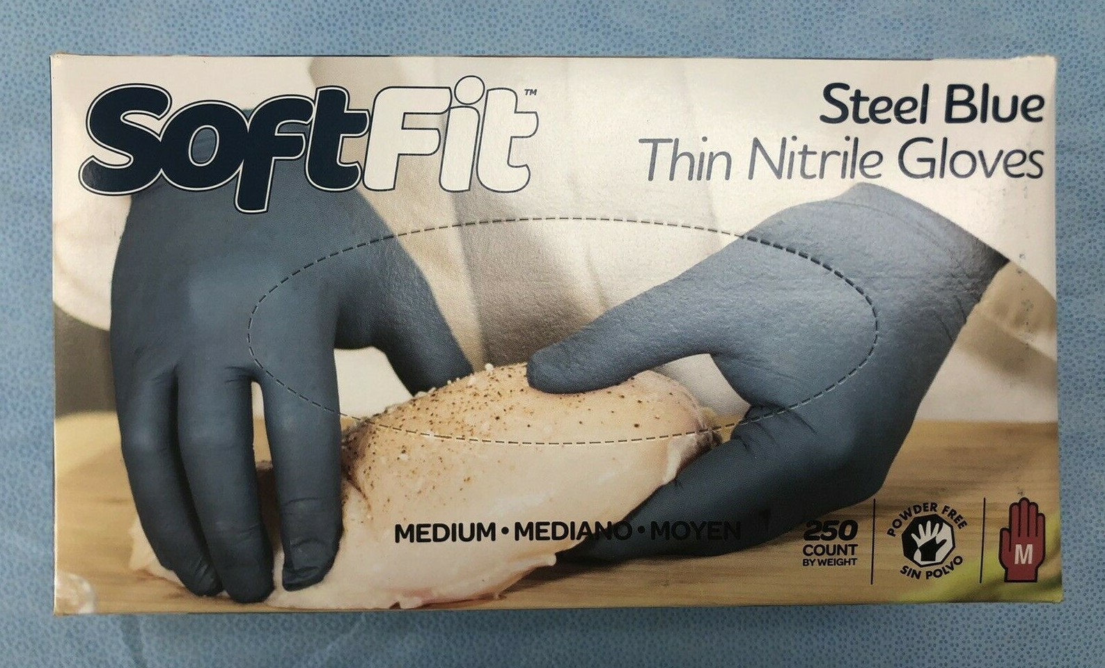 Handgards SoftFit MEDIUM Thin Nitrile Gloves Latex-Free Powder-Free Case of 1000