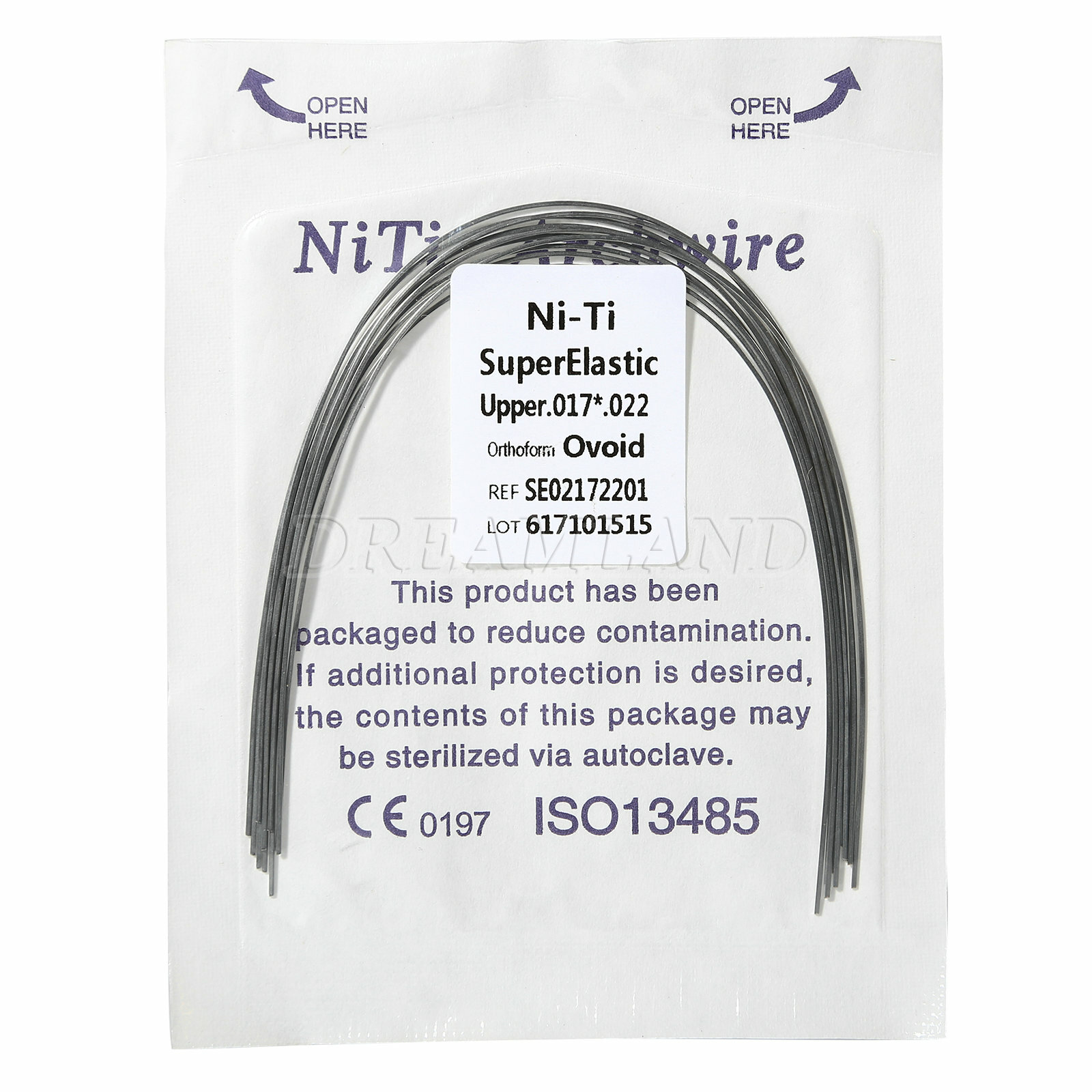 10Packs Alambres de arco rectangular Niti superelásticos de ortodoncia dental