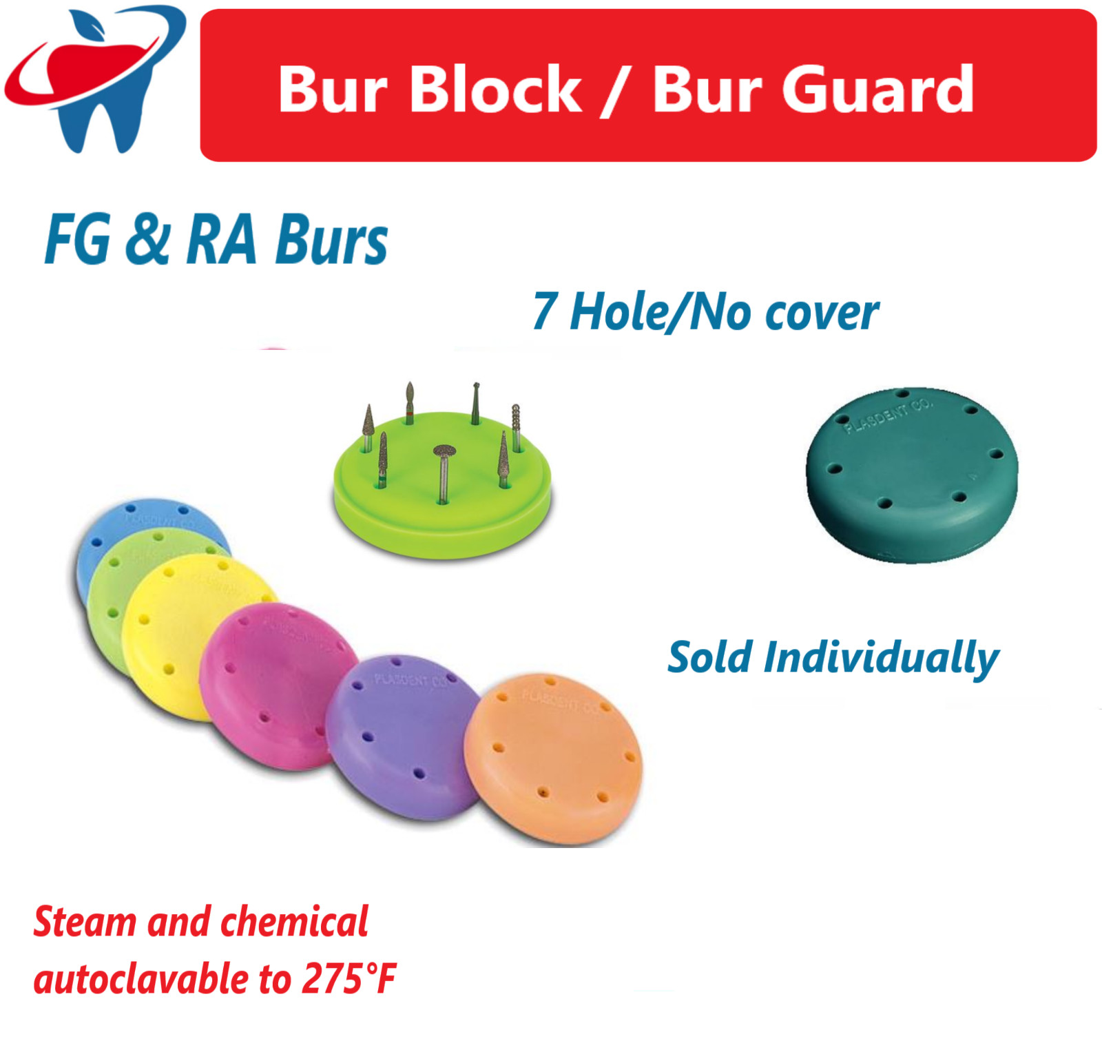 Dental Magnetic Bur Block Holder FG RA FGOS, 7 or 28, Autoclavable 275F – USA