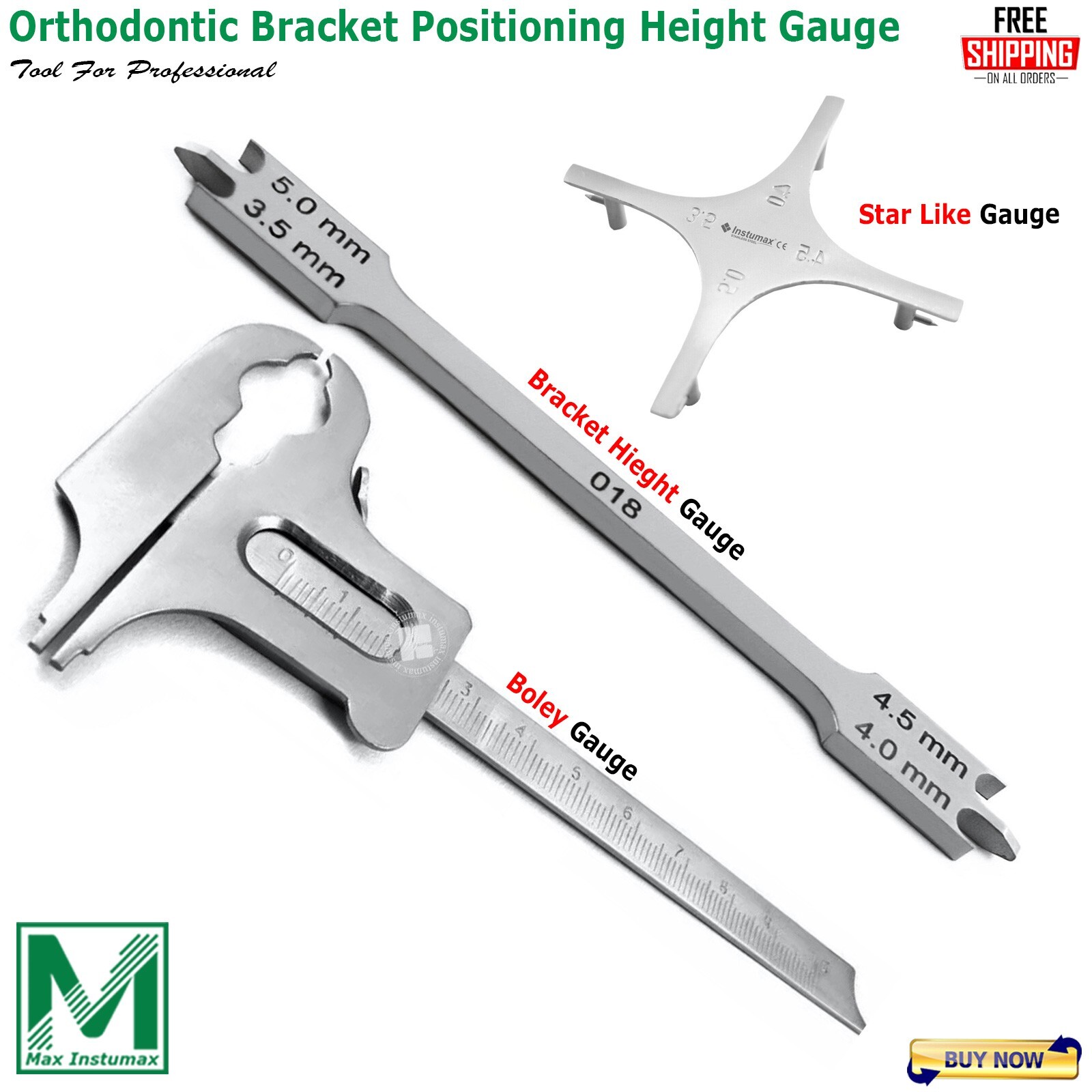 Orthodontic Bracket Positioning Height Gauge Positive Brackets Positioner Dental