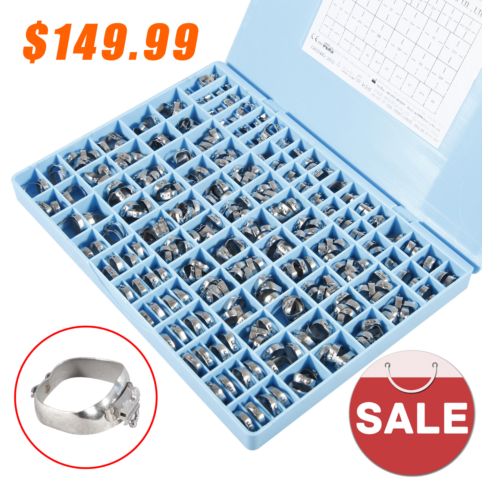 85 sets Dental Orthodontic Buccal Tube MBT.022 Tube 1st Molar Bands Convertible