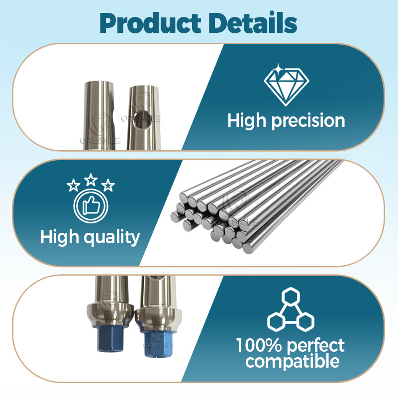 5 pcs Titanium straight abutment compatible with SIC Platform D4.4