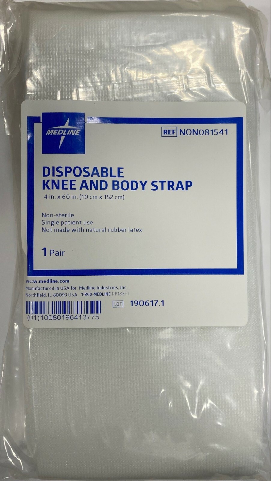 *1-Pair* Medline Disposable Knee And Body Strap 4″ x 60″ NON081541