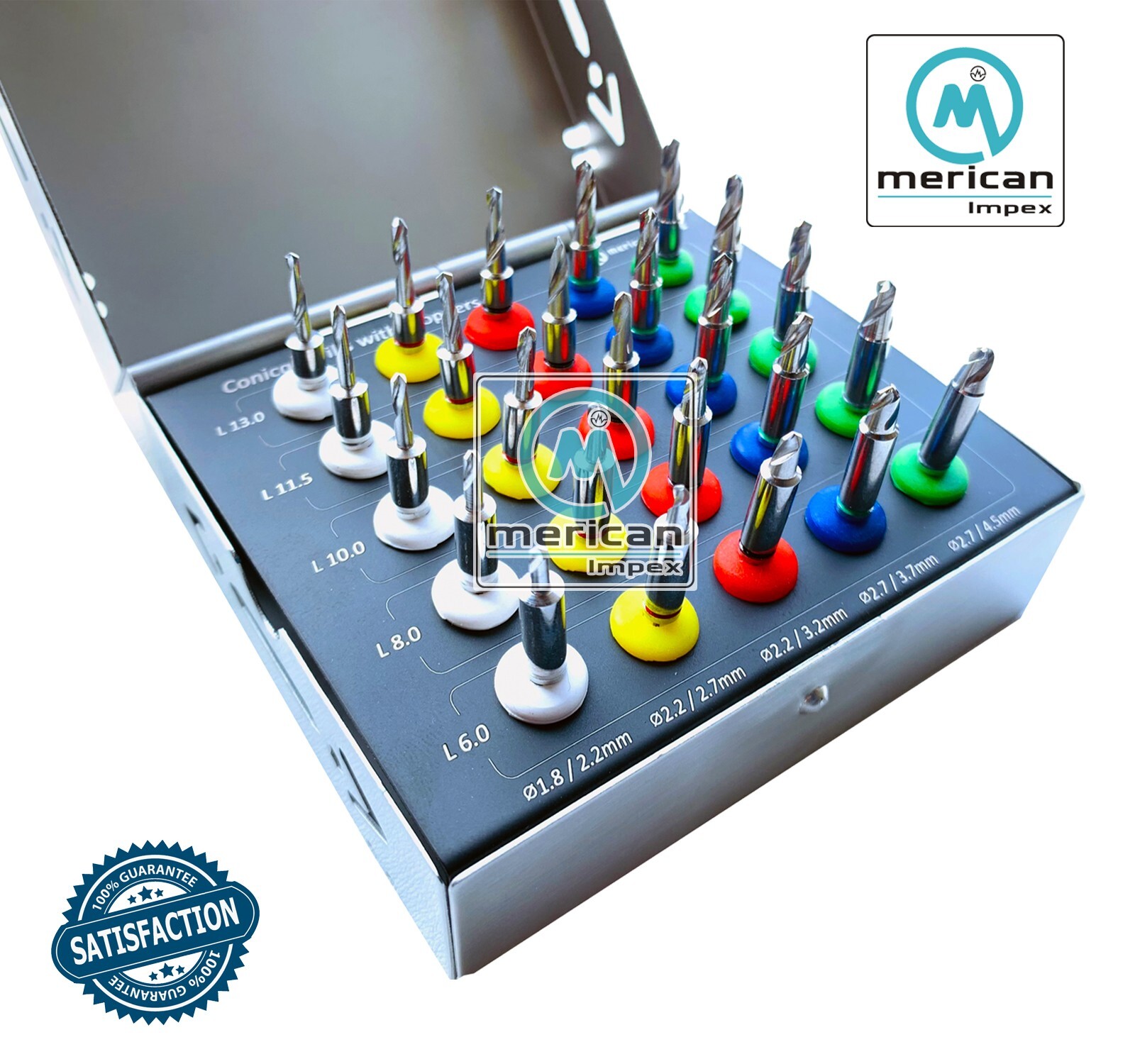 Dental Conical Drill Kit Stoppers Implant Surgical Guided Kit 25pcs