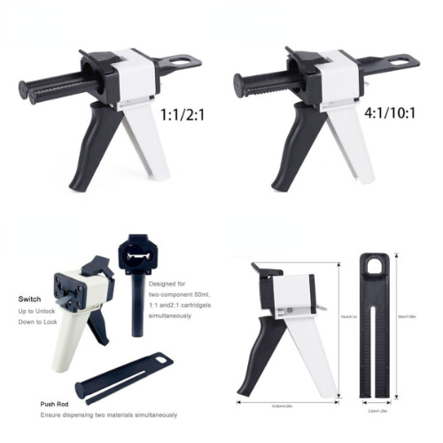 Dental Impression Gun Mixing Dispensing Dispenser Silicon Rubber Delivery Gun