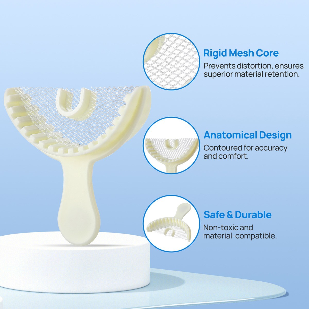 30pcs Dental Disposable Impression Bite Registration Triple Trays Mold AZDENT