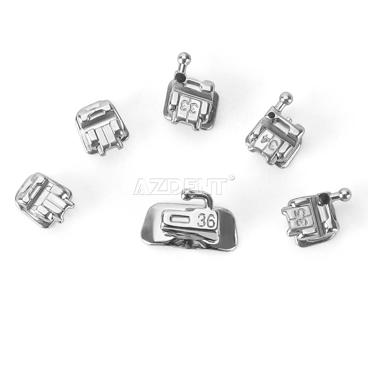 AZDENT Dental Orthodontic Self-ligating Brackets Braces Mini Roth.022 Hooks 345