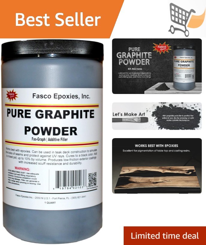 Pure Graphite Powder 44 Micron 11oz for Lubrication Casting and Pigmentation