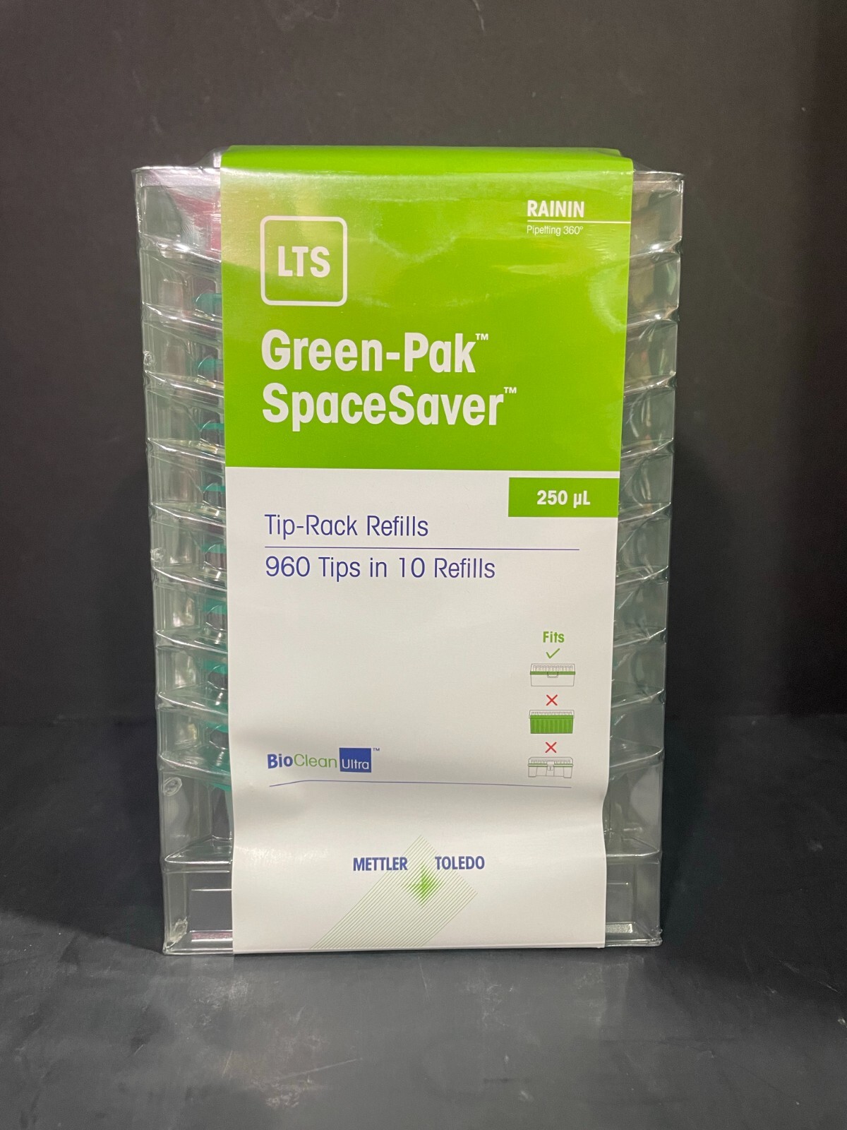 Rainin Pipette Tips LTS 250 ul Sterile SpaceSaver 20 Racks with 96 Tips Each