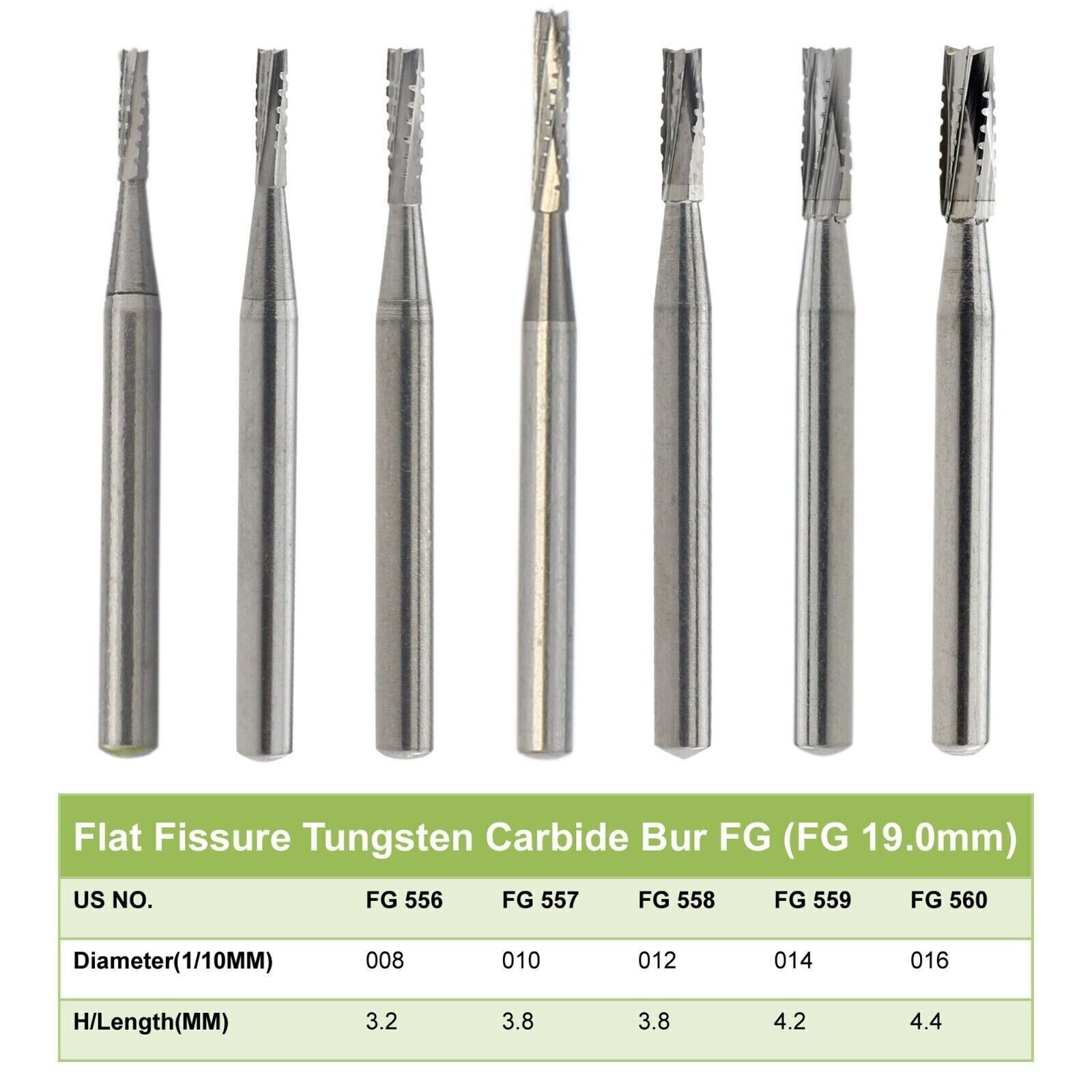 Dental Carbide Burs FG 19mm / FG SURG 25mm Long Shank Surgical High Speed